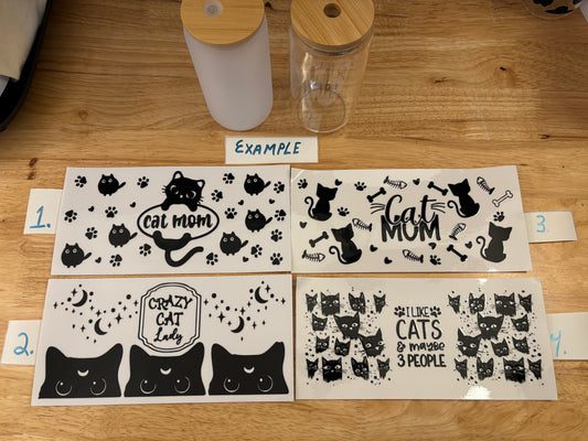 Cat mom Glass Tumbler, Clear or Frosted Tumblers option