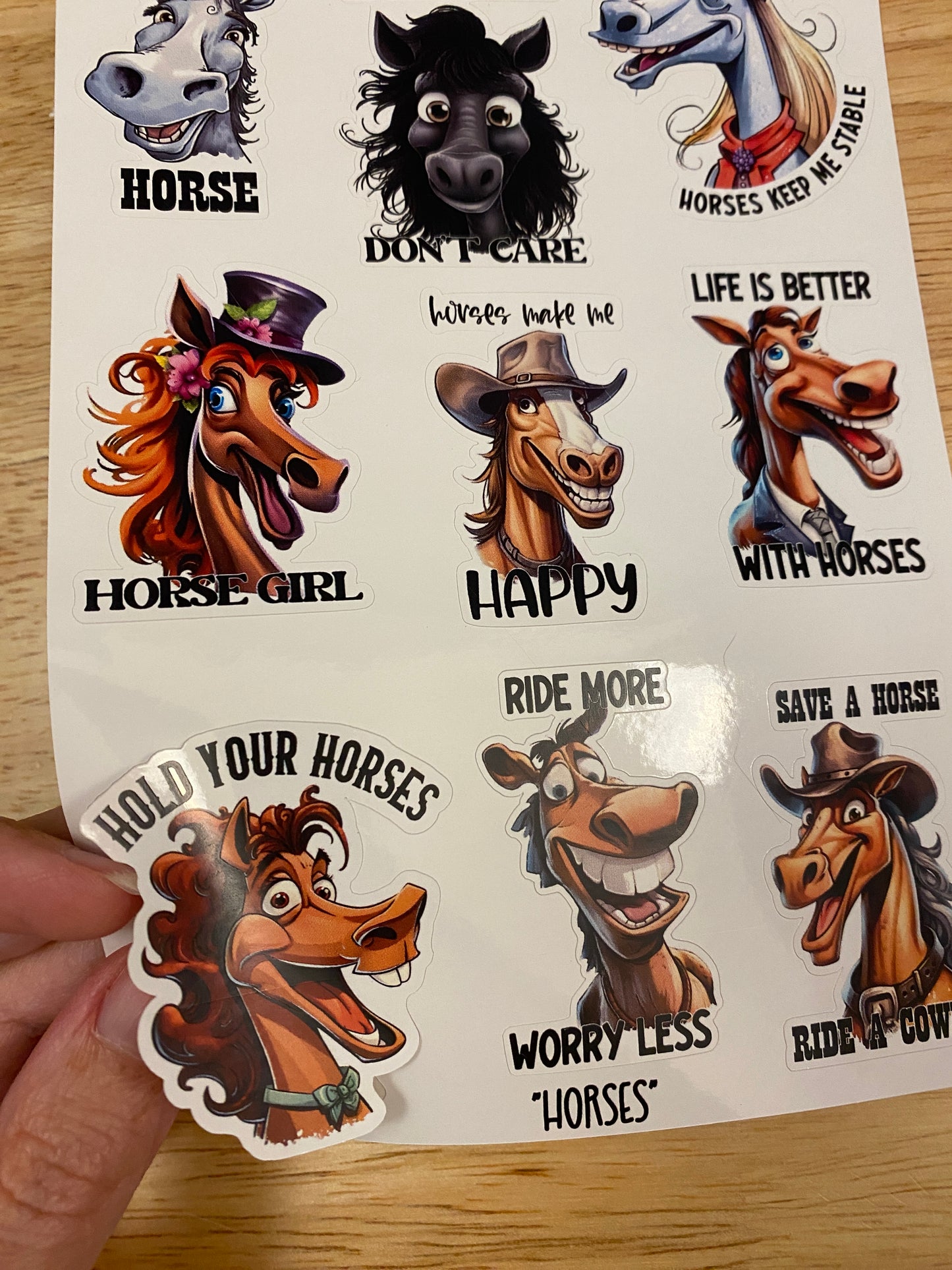 Funny Horse Sticker Sheet, Horse stickers, Sarcasm stickers, sarcastic horses