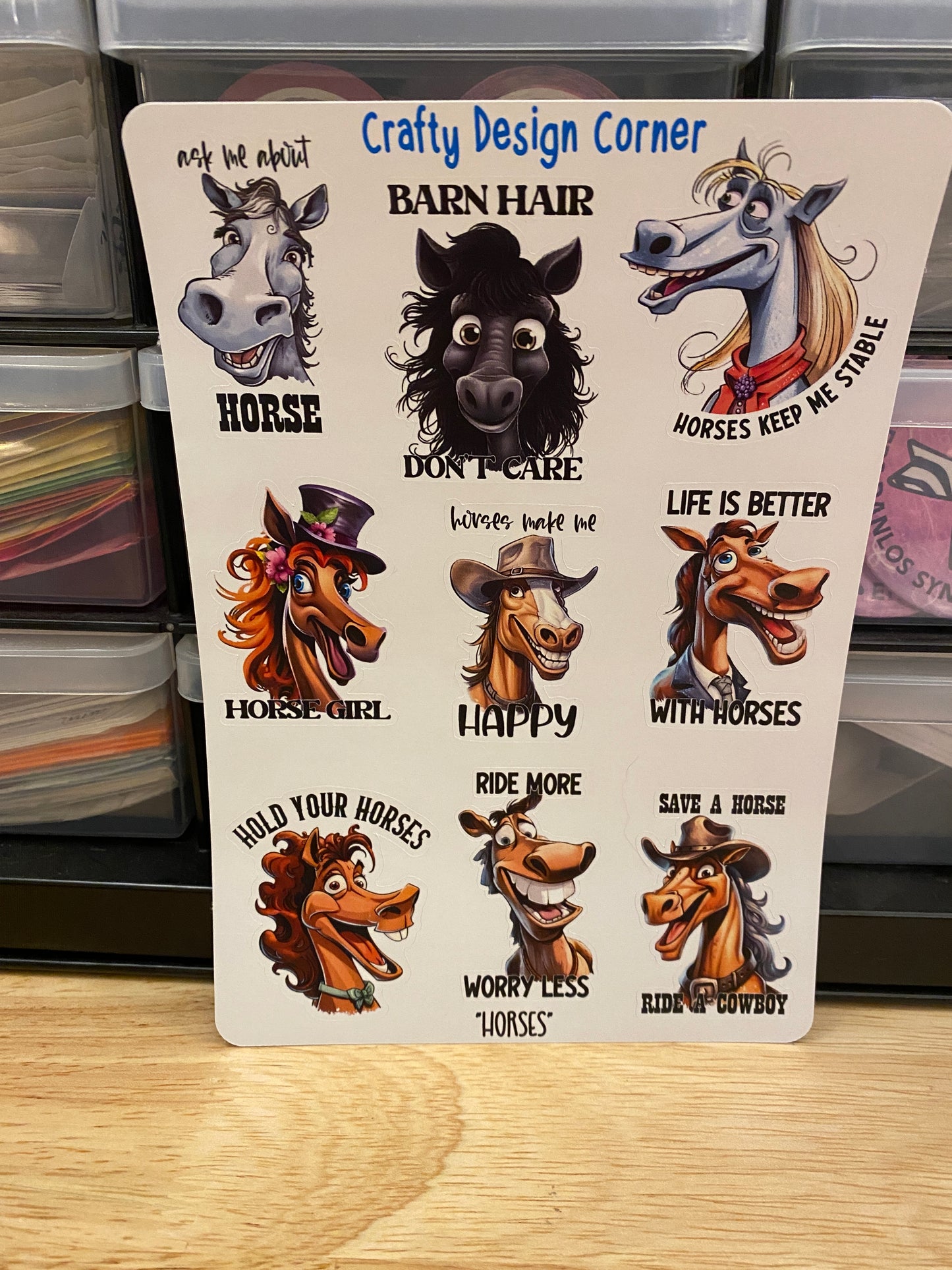 Funny Horse Sticker Sheet, Horse stickers, Sarcasm stickers, sarcastic horses