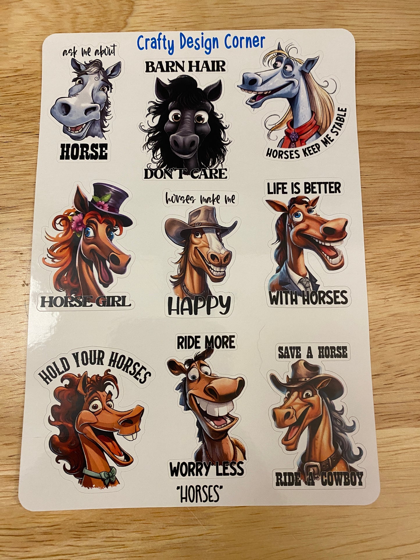 Funny Horse Sticker Sheet, Horse stickers, Sarcasm stickers, sarcastic horses