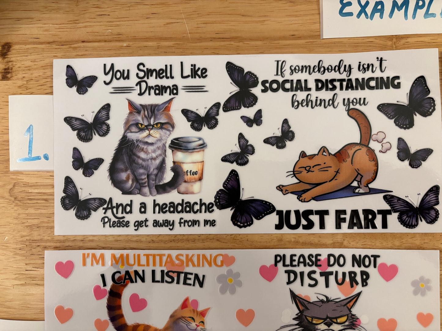 Cat Sayings Glass Tumbler, Clear or Frosted Tumblers option