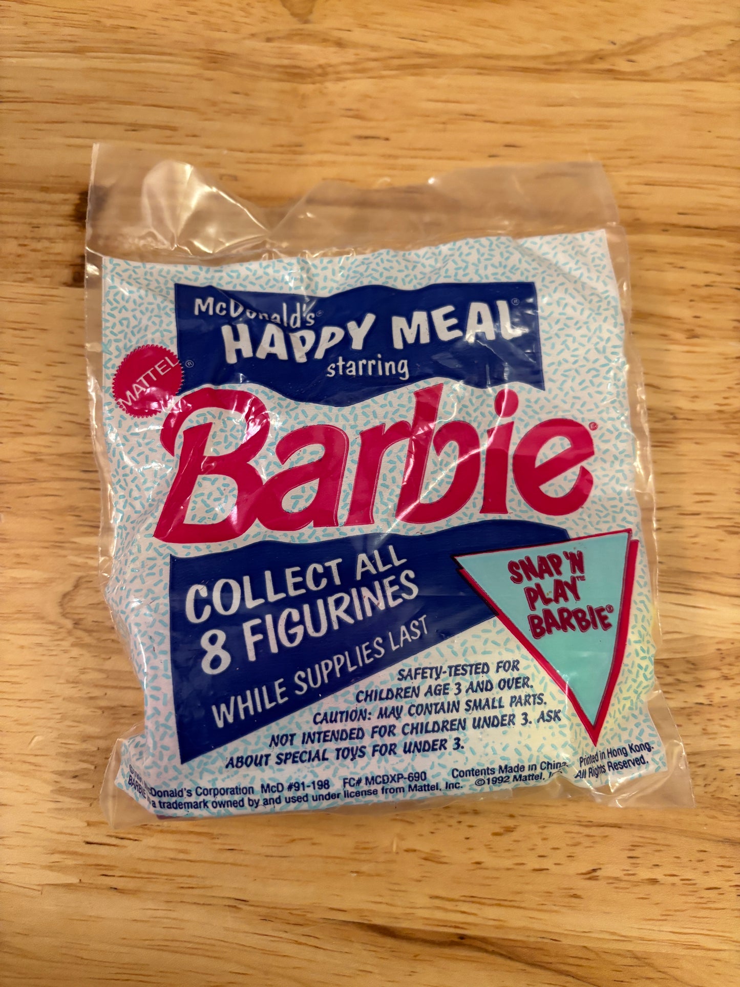 Snap n Play Barbie, New in Sealed bag, Happy Meal toy, Barbie Toy