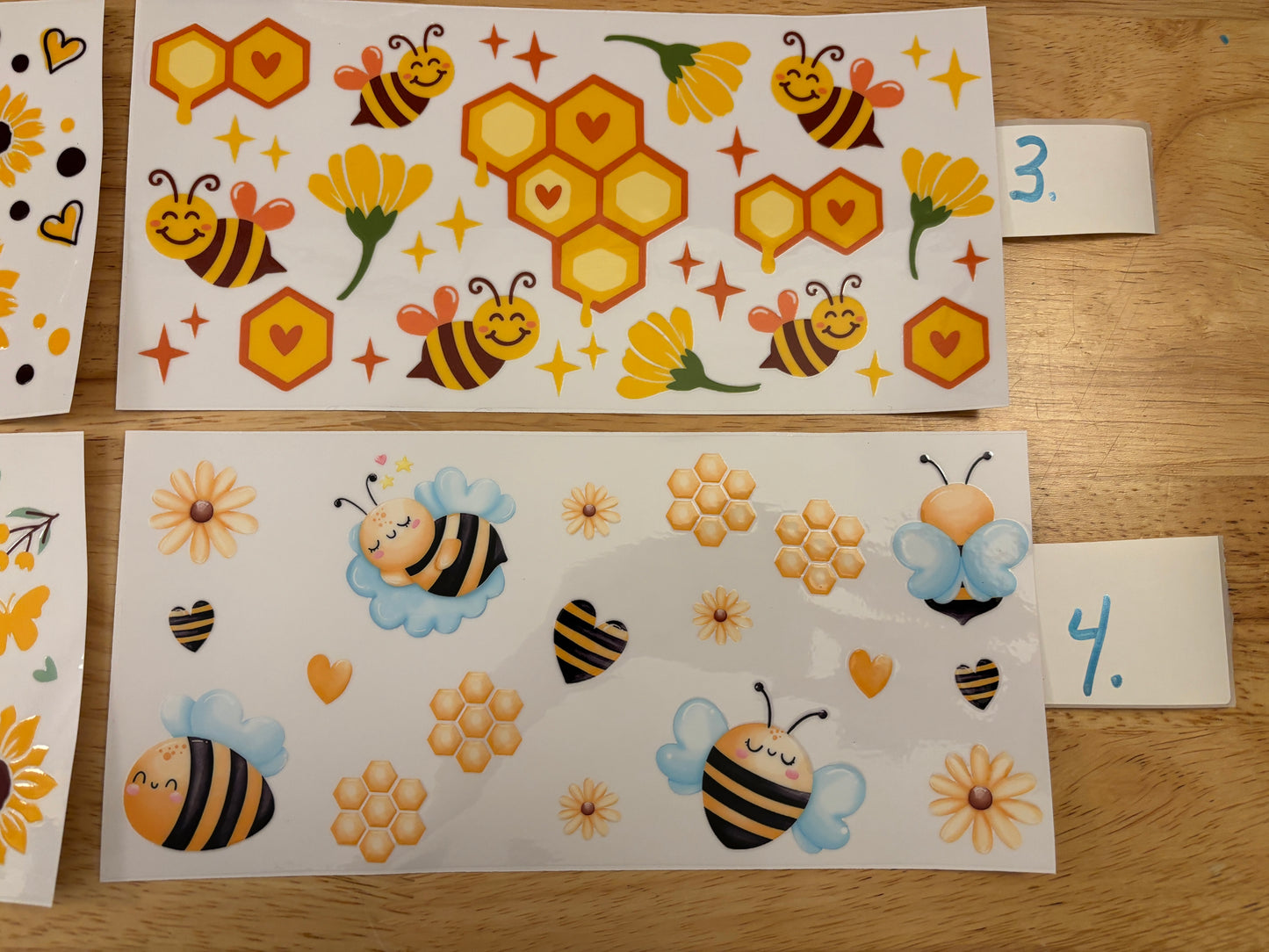 Sunflowers and Bees Glass Tumbler, Clear or Frosted Tumblers option