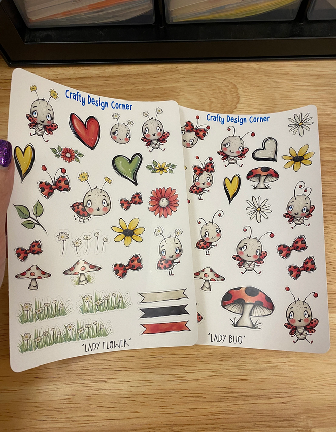2 sheets of Lady Bugs sticker, LadyBug Sticker Sheet