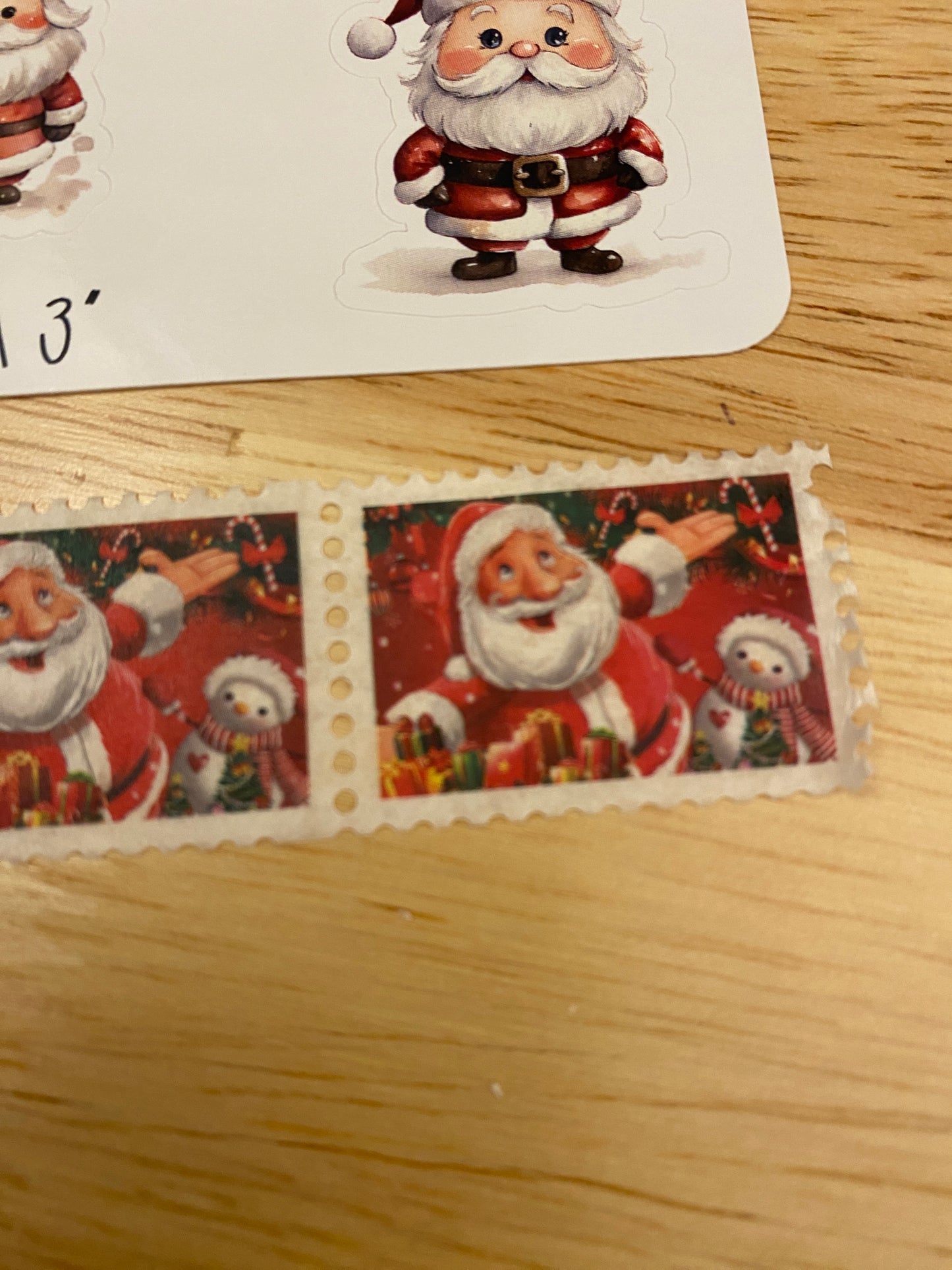 Bundle duo Santa Sticker Sheet and Santa Stamp Washi tape, Santa sheet, Stamp washi tape