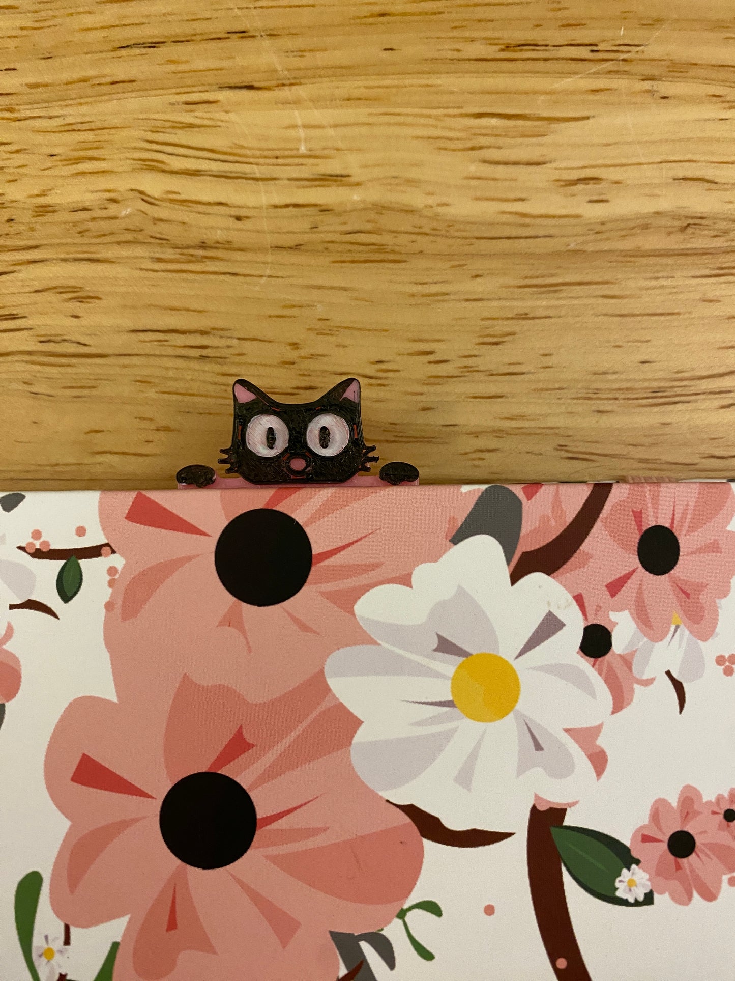 Colorful Peeking Cat Bookmark and cat sticker bundle, kitty cat bookmark, Cute Cat page holder