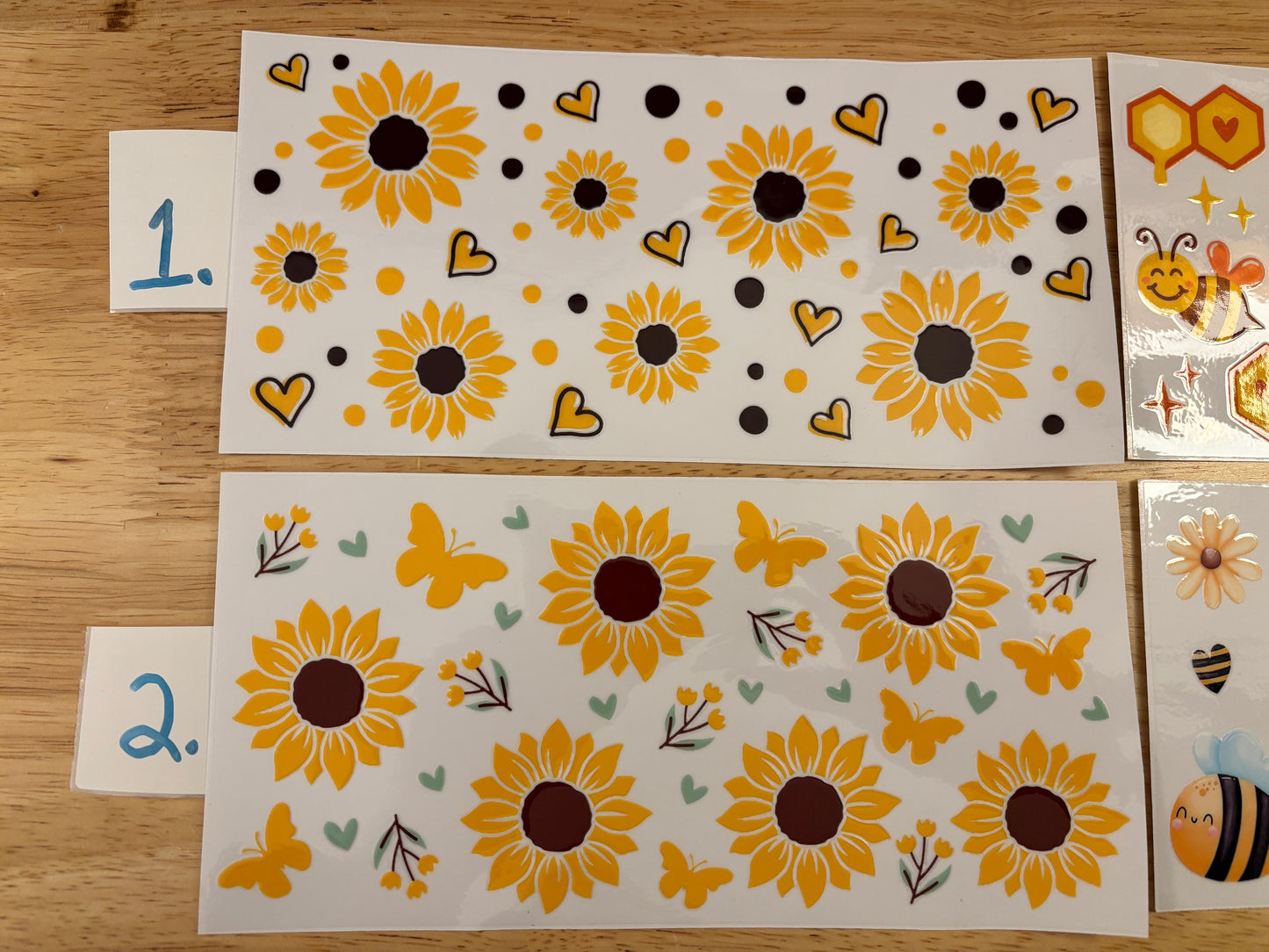 Sunflowers and Bees Glass Tumbler, Clear or Frosted Tumblers option