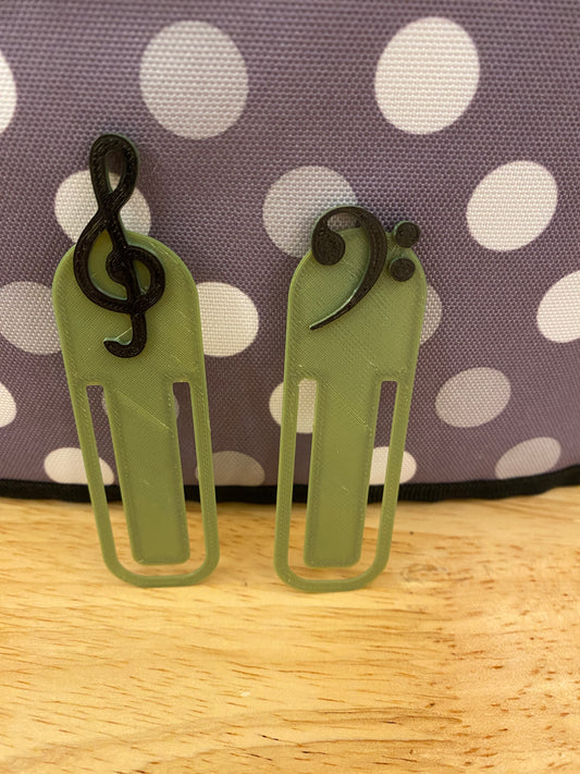 Musical Bundle of Bookmarks and sticker, Colorful Peeking Musical Bookmark and Music sticker bundle