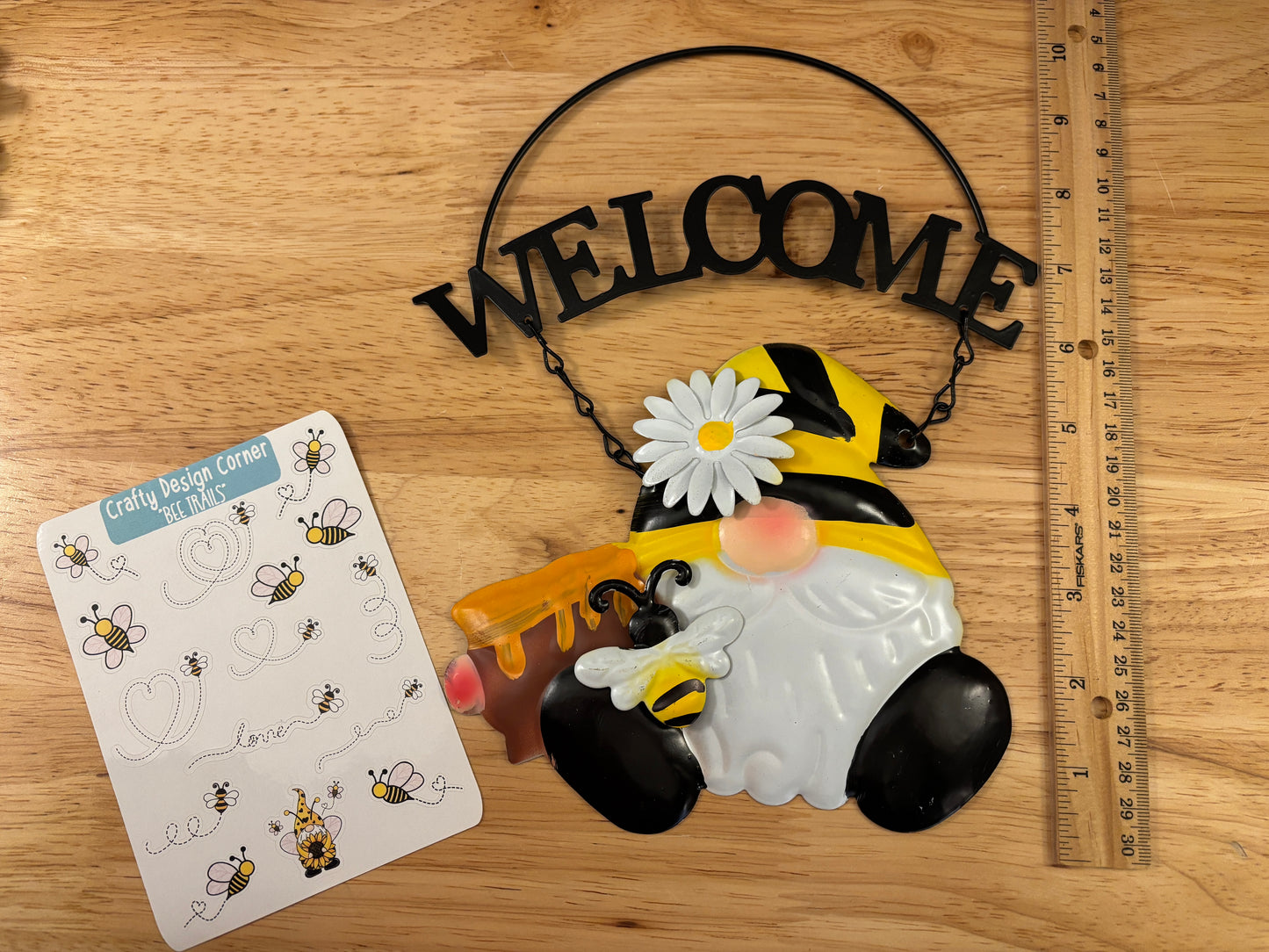 Gnome Welcome sign with Sticker Sheet bundle