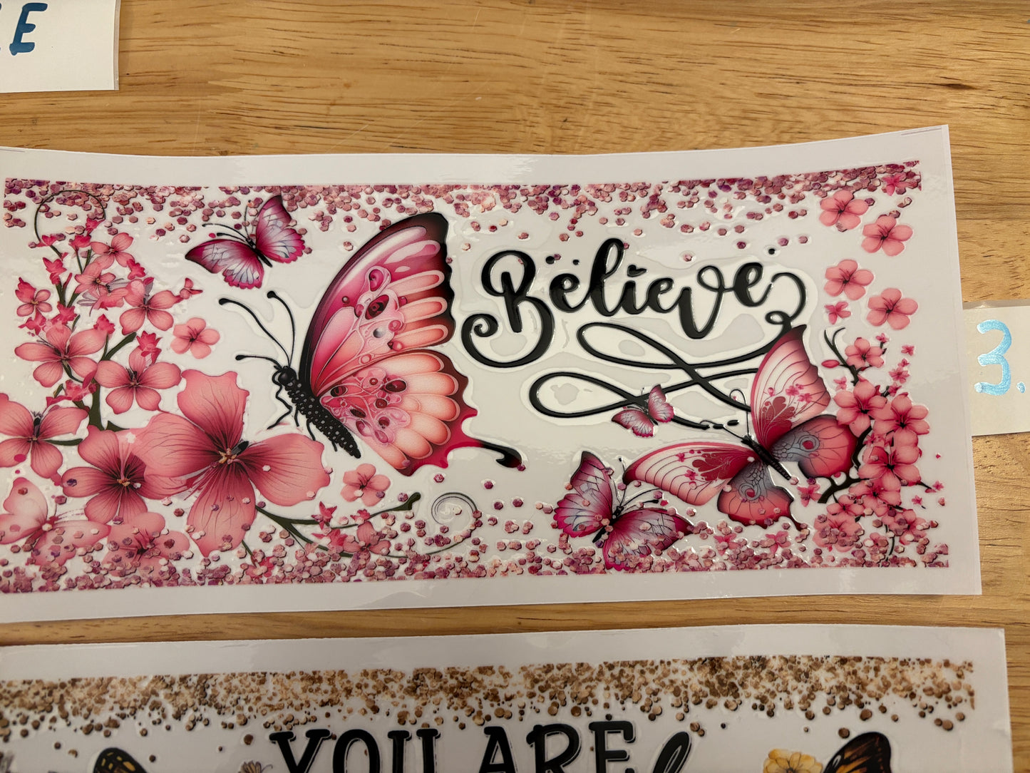 Butterfly Sayings Glass Tumbler, Clear or Frosted Tumblers option