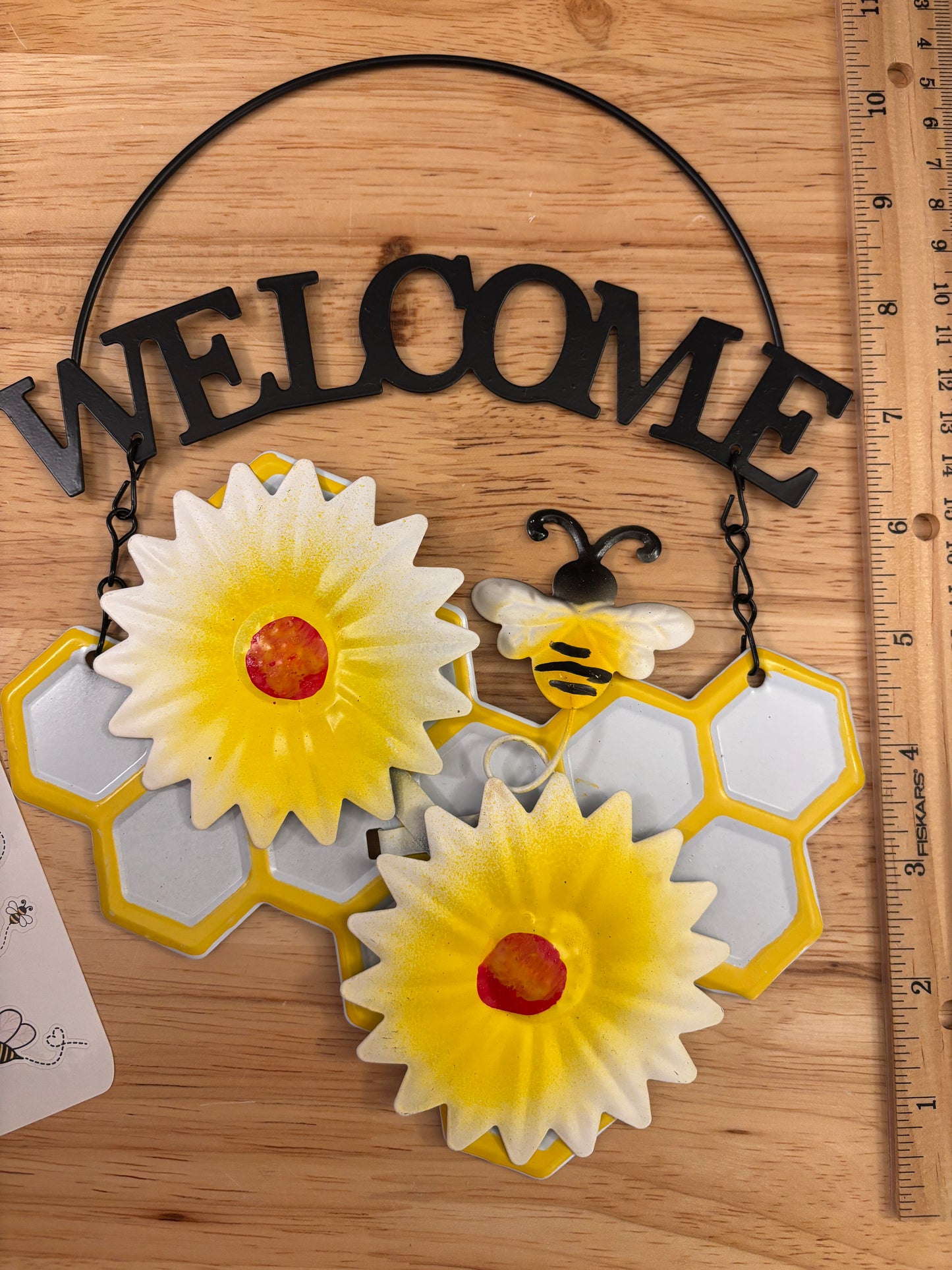 Honeycomb Welcome sign with Sticker Sheet bundle