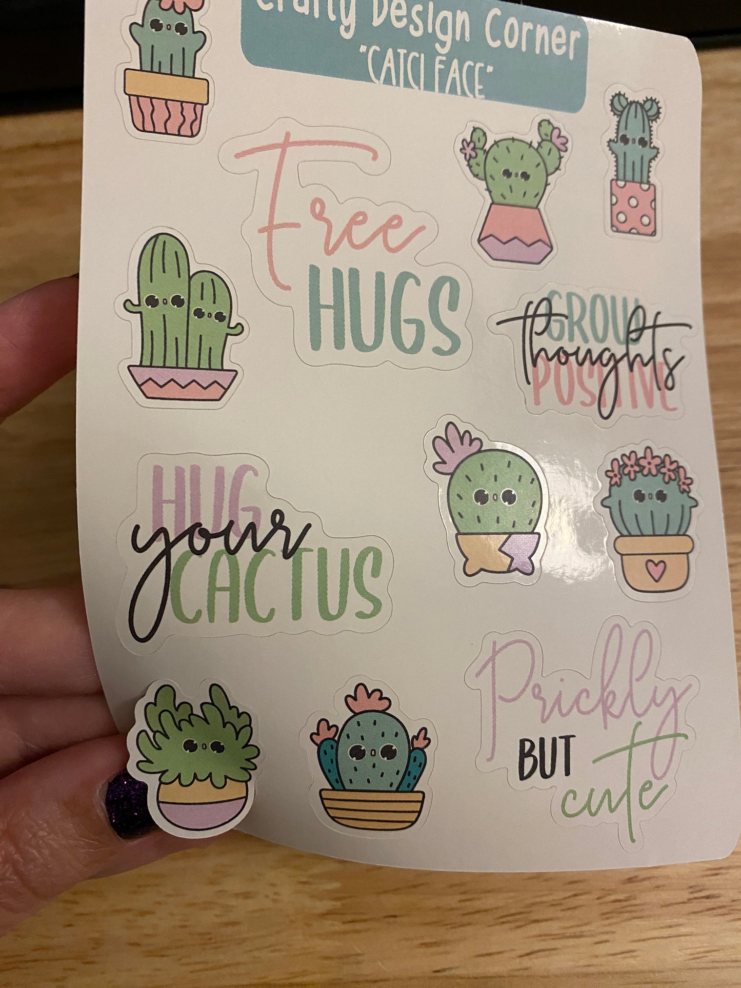 Two Sheets of Cute Cactus Face Stickers, Cactus with faces Sticker SHEET, Planner Sticker, Kawaii Cactus Sticker Sheet , Cactus Stickers, Kawaii Cactus Sticker Sheet