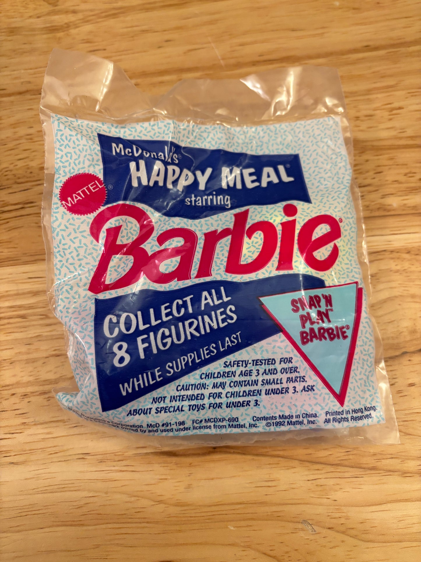 Snap n Play Barbie, New in Sealed bag, Happy Meal toy, Barbie Toy