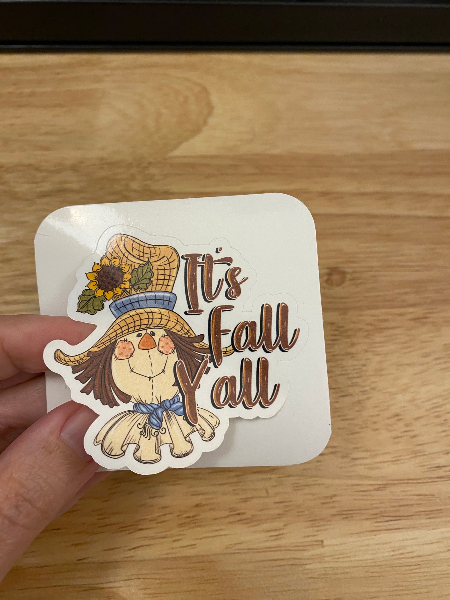 Its Fall yall STICKER, Autumn Sticker, Holographic option, Cute Fall Gnome Design Sticker, Gnomie Love Fall design