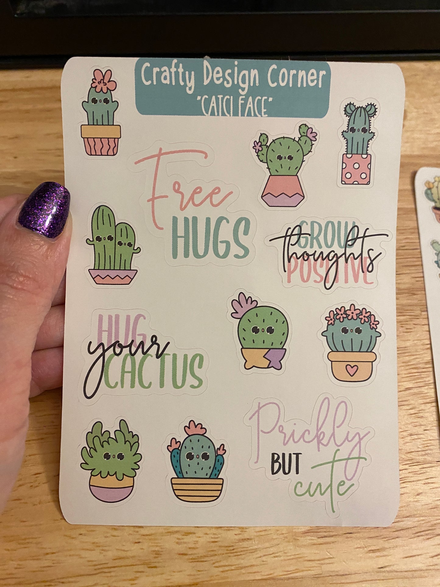 Two Sheets of Cute Cactus Face Stickers, Cactus with faces Sticker SHEET, Planner Sticker, Kawaii Cactus Sticker Sheet , Cactus Stickers, Kawaii Cactus Sticker Sheet