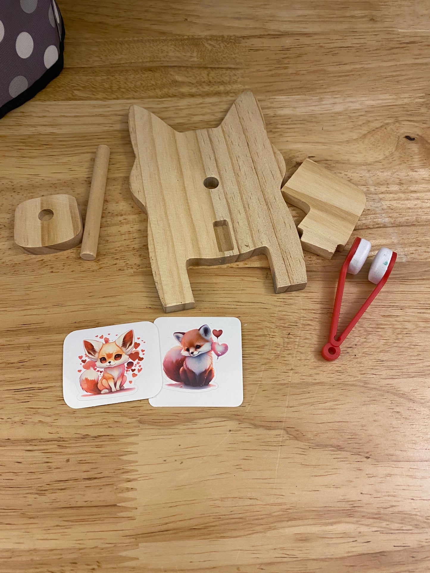 Red Fox Glasses Holder, wooden eyeglasses stand, Fox eyeglasses stand
