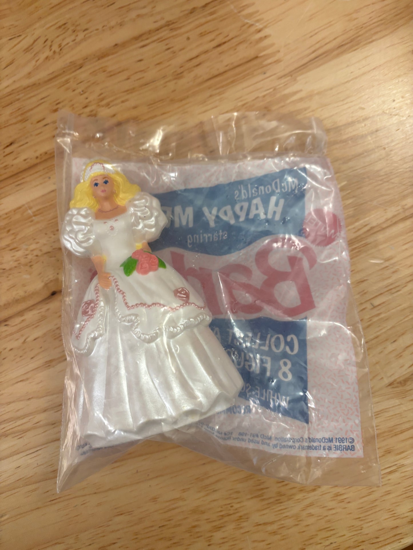 Rose Bride Barbie, New in Sealed bag, Happy Meal toy