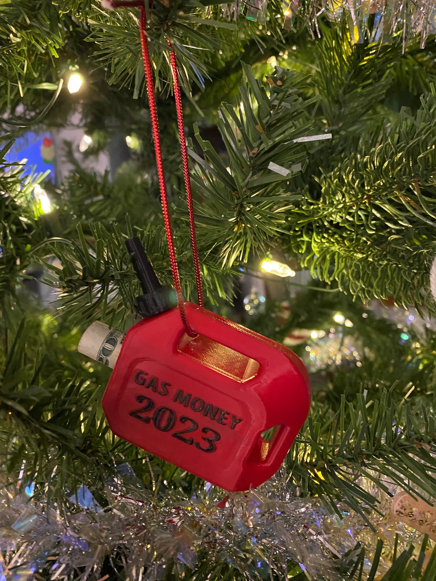 Colorful 2023 Gas Can Money Holder Ornament, money ornament, gas can ornament, gas money ornament, Money Holder ornament