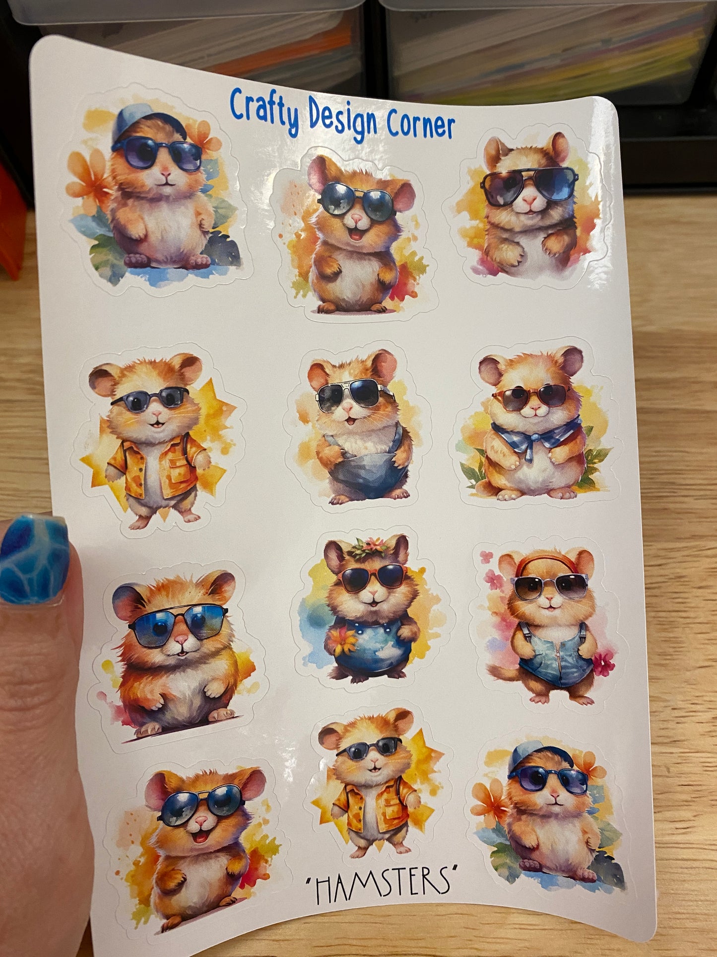 Cute Hamsters Stickers, Hamsters with Clothes Sticker, Hamster sticker sheet