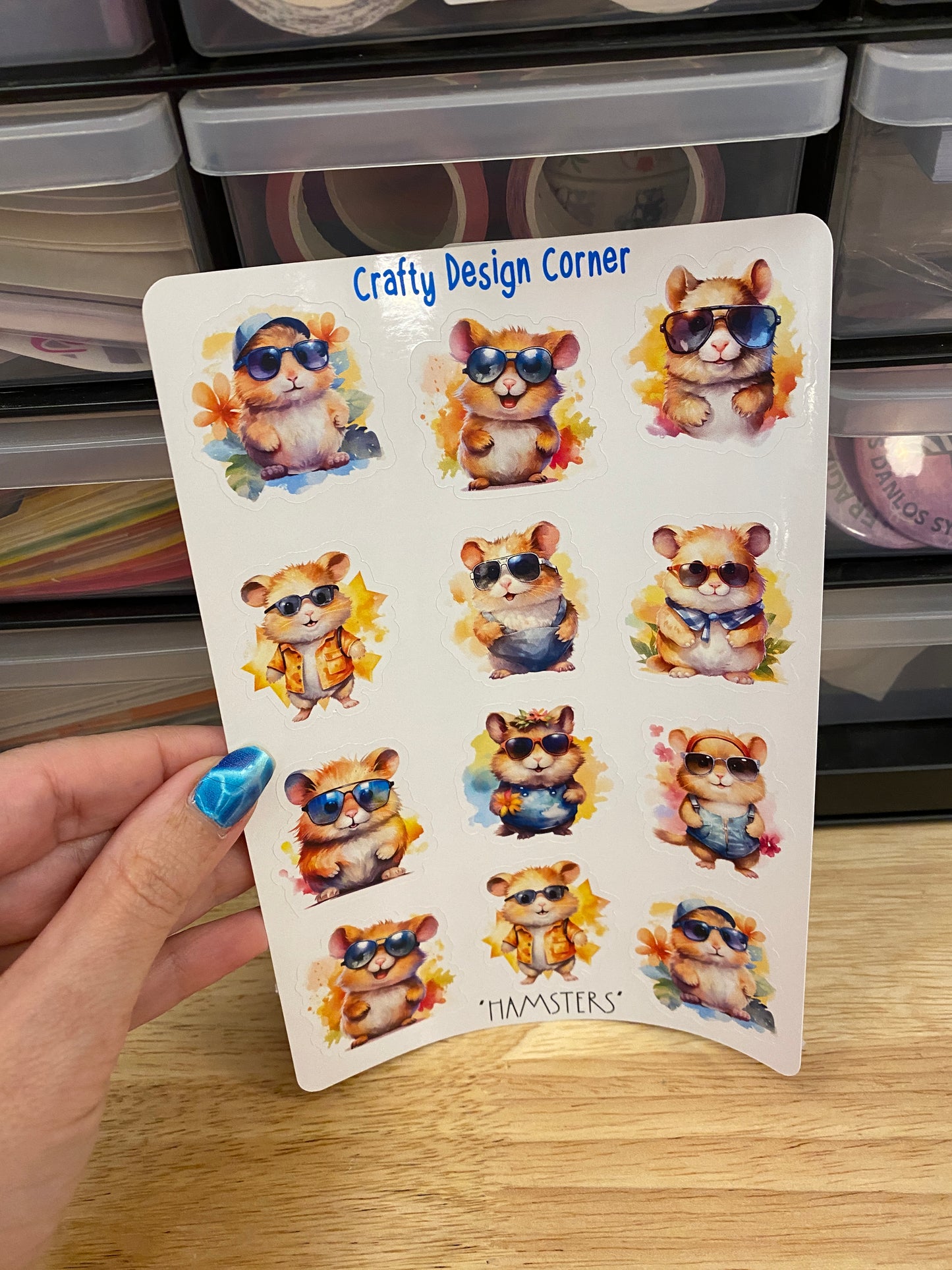 Cute Hamsters Stickers, Hamsters with Clothes Sticker, Hamster sticker sheet