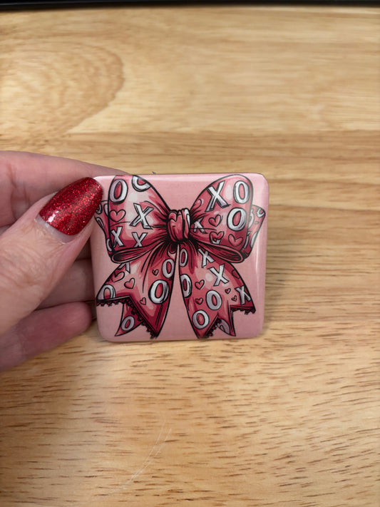 Pink Bow Fridge Magnet