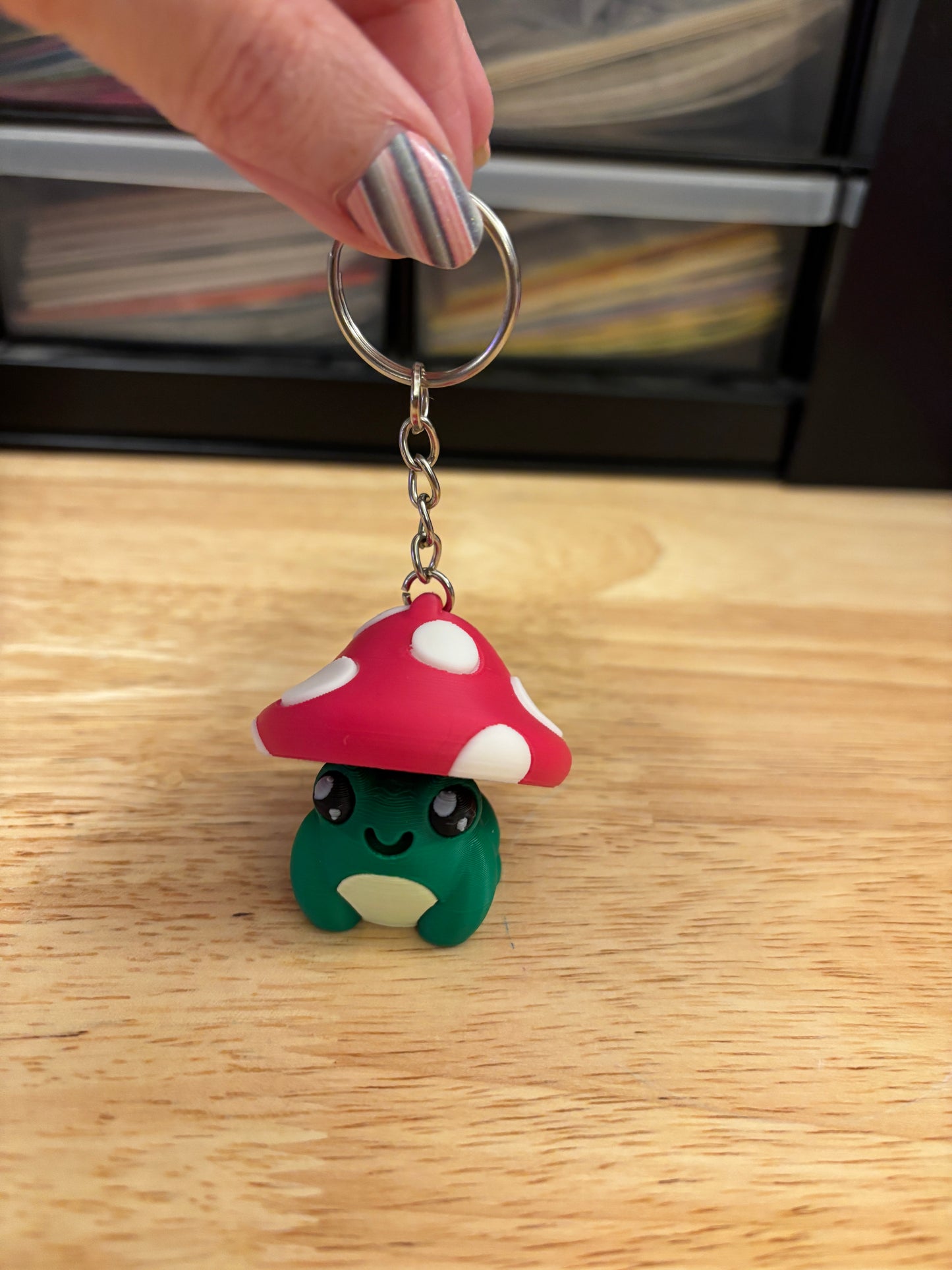 Clicky Toad Mushroom Key chain, 3D printed Toad keychain, Mushroom Toad Keychain, Clicky Keychain