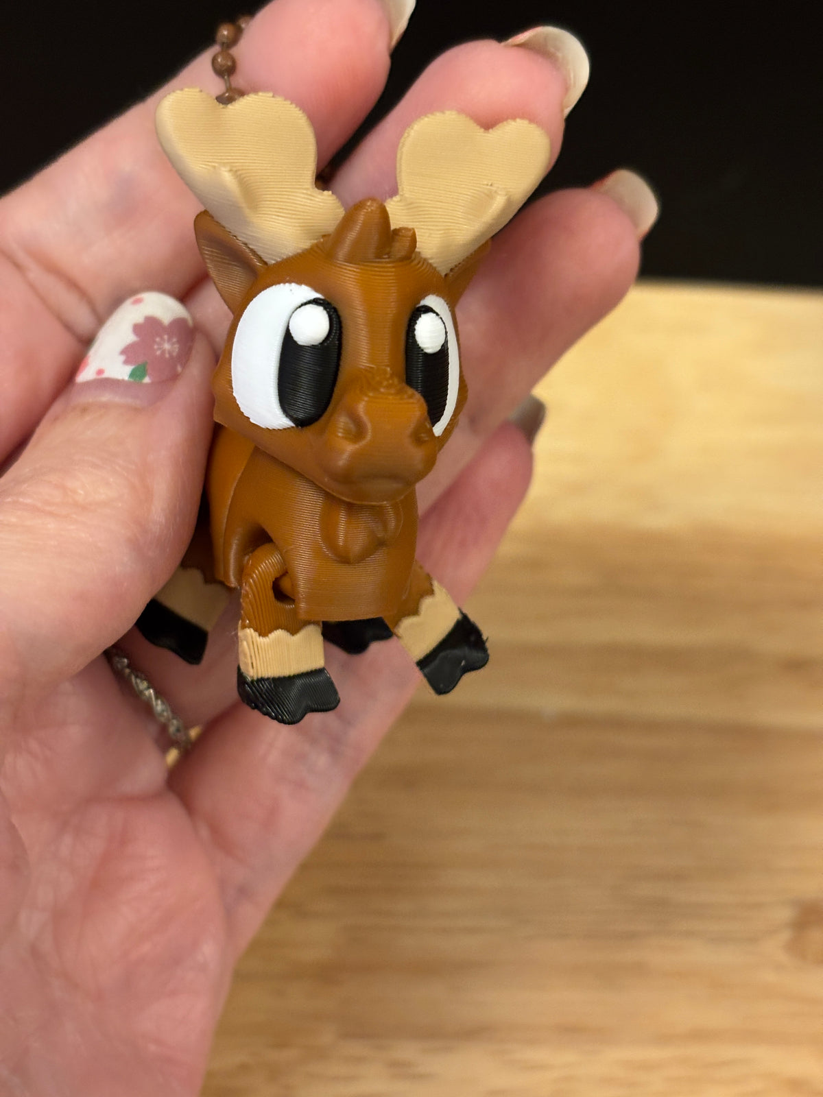 Cute Moose keychain, Big Eye Moose Keychain, 3d printed keychain Moose, Cute Wildlife Keychain