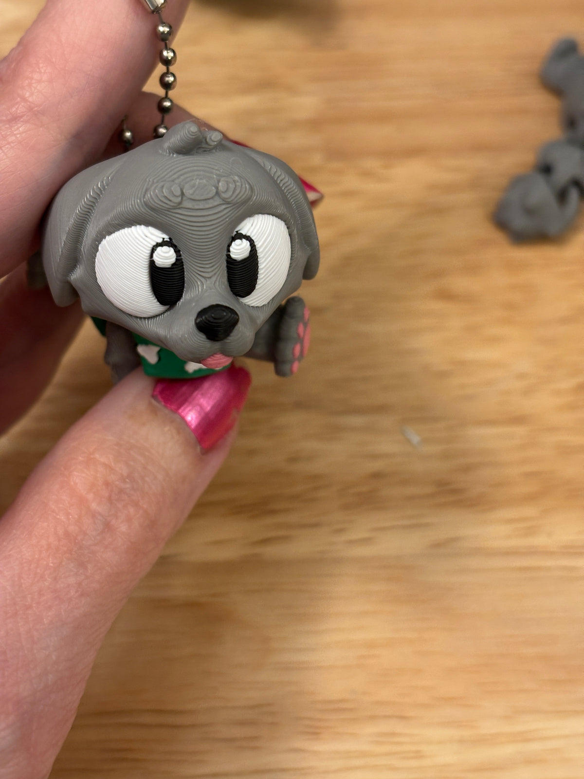 Cute Dog with Sweater keychain, Big Eye Dog Keychain, 3d printed keychain Dog, Dog with Sweater Keychain, Golden Retriever wearing a sweater