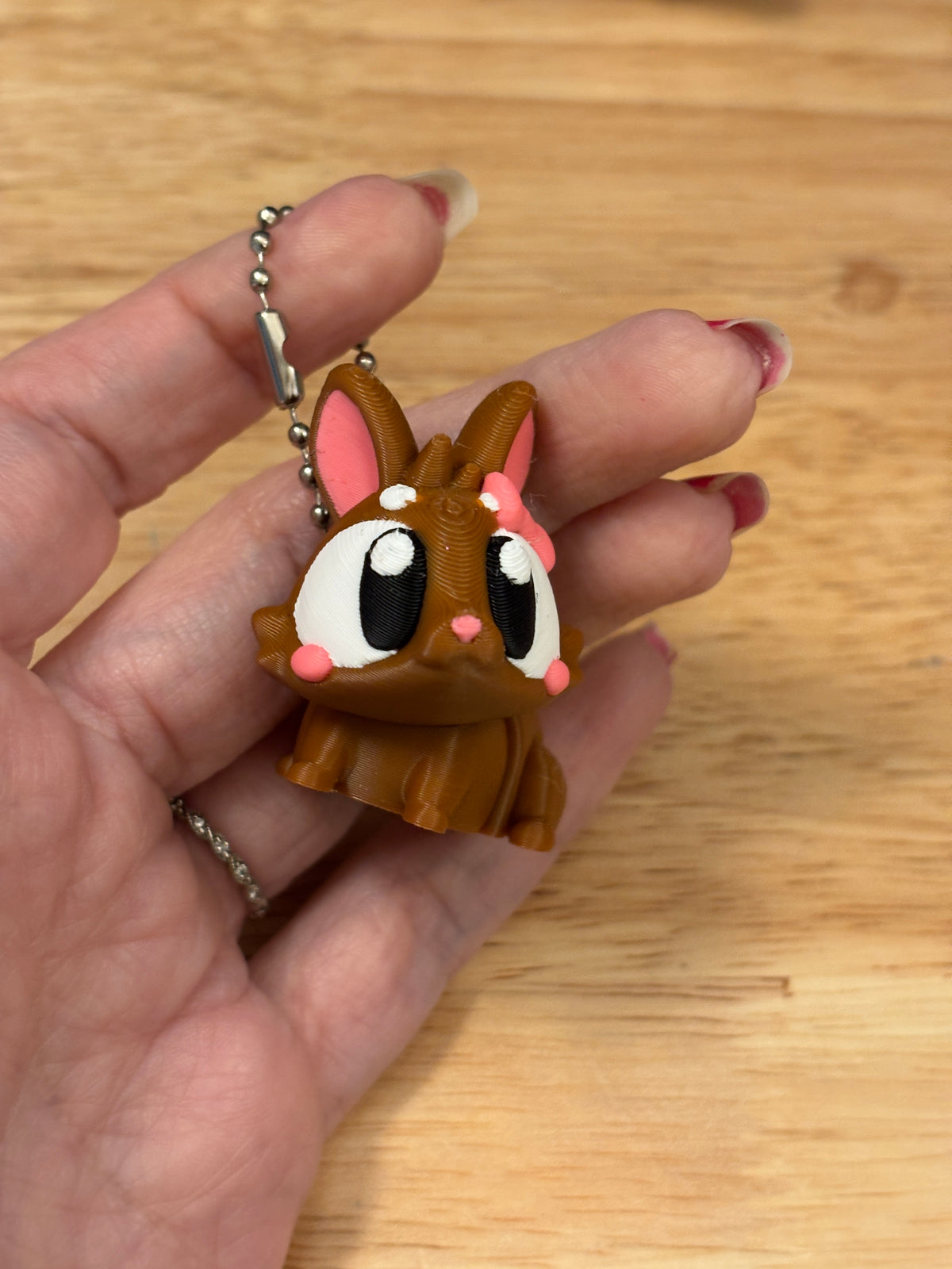 Customizable Bunny Keychain, Rabbit keychain, Big Eye Rabbit Keychain, 3d printed keychain Rabbit, Cute Keychain