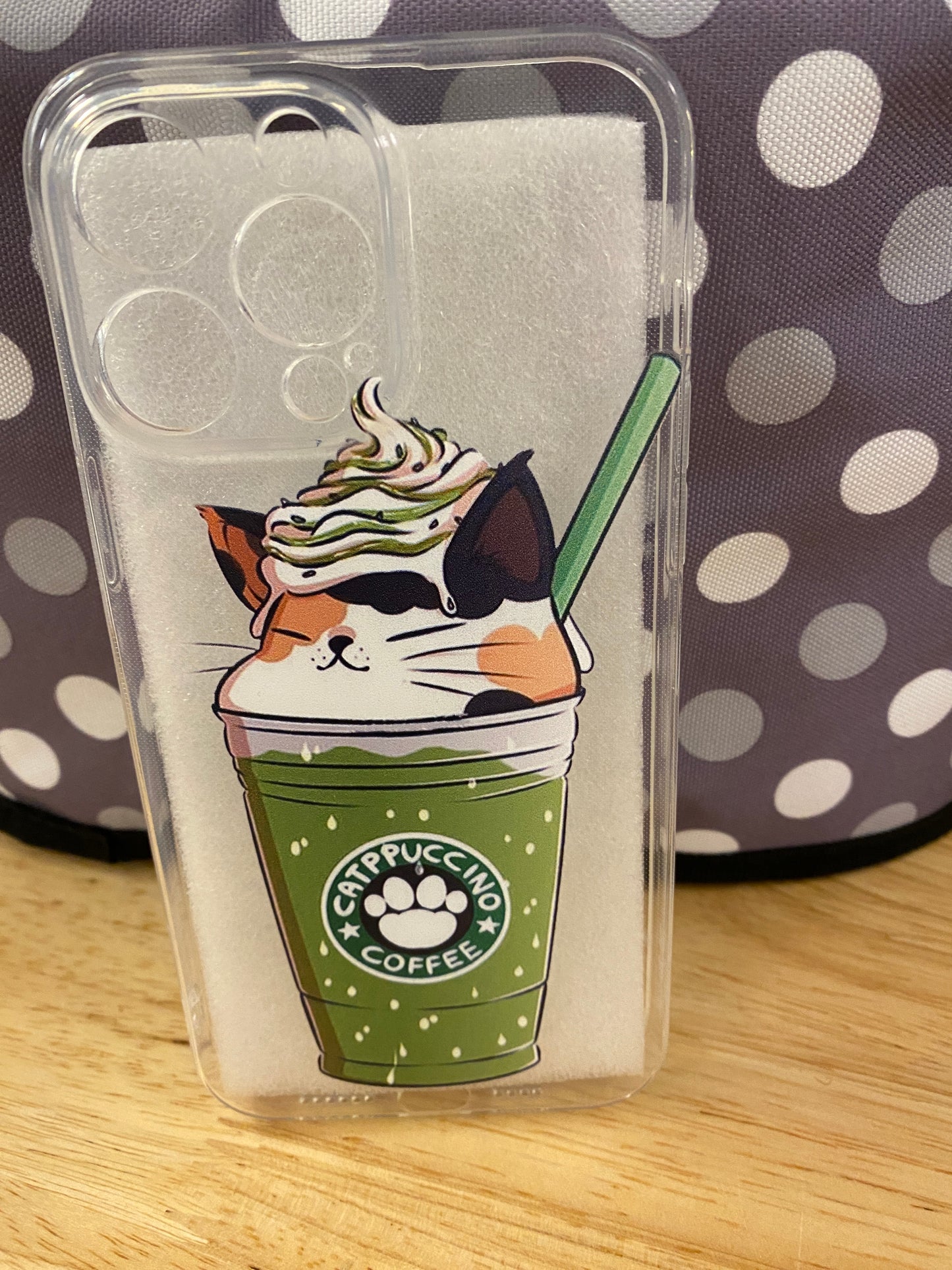 Matcha Cat Catpuccino Coffee Starbucks IPhone case with matching sticker