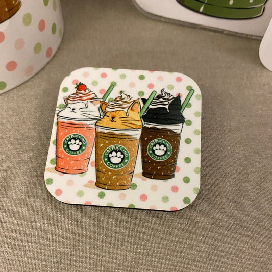 Coffee Cat Magnet for Fridge