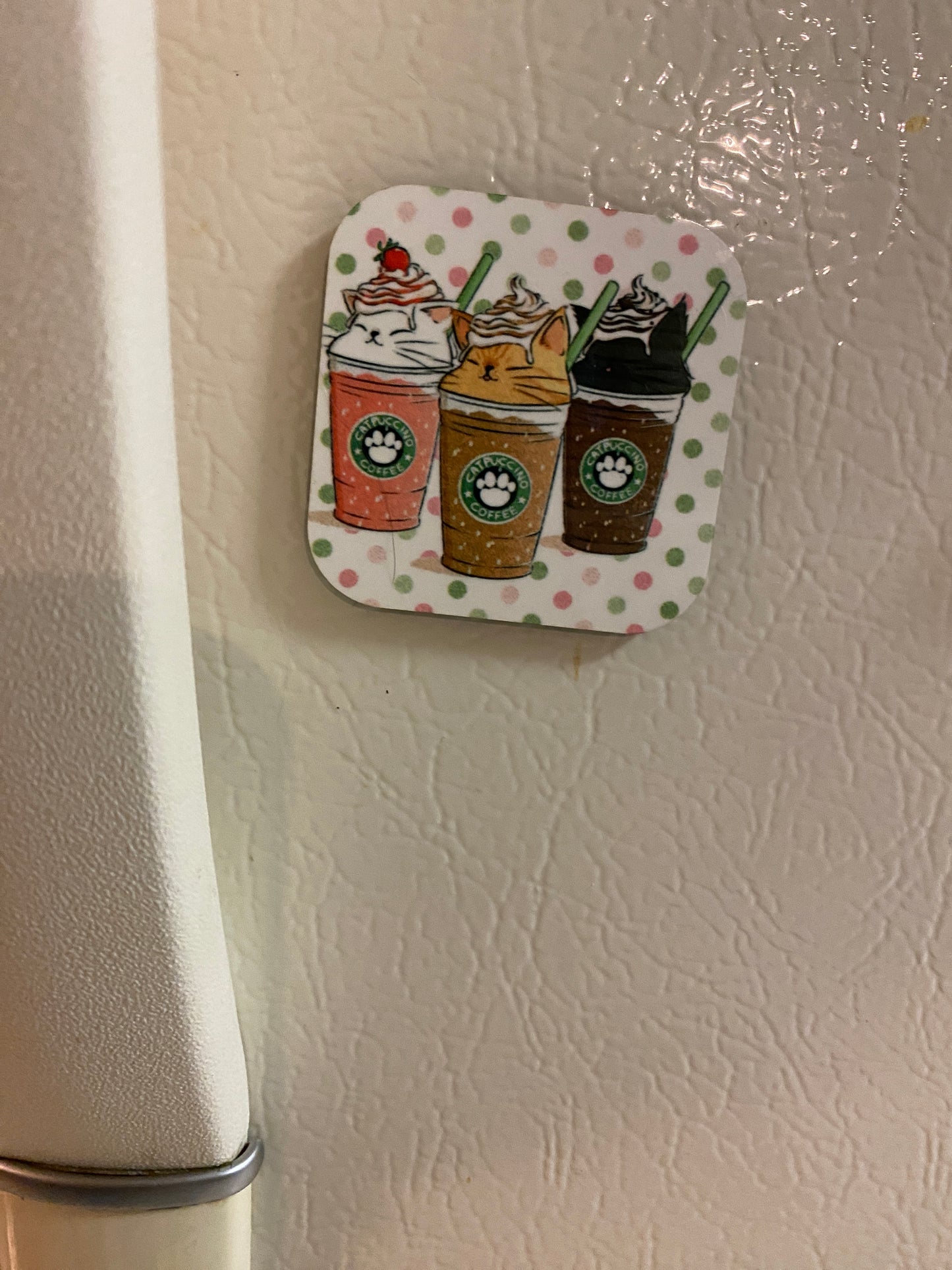 Mocha Catpuccino Coffee bundle set, Cat Gift Set, Cat Mug with iPhone 14 case and fridge magnet with matching sticker set,