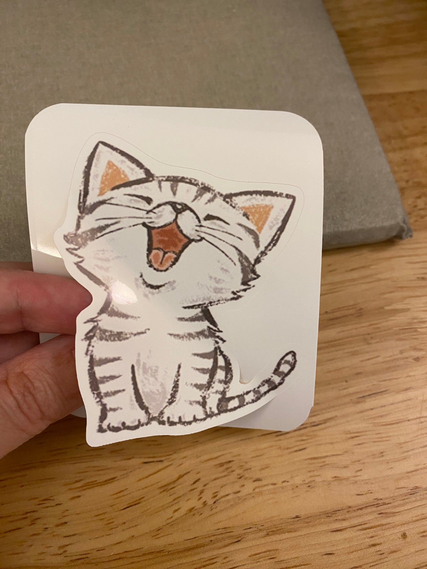 Singing Cat bundle set, Tabby Cat Gift Set, Cat Mug with iPhone 14 case and fridge magnet with matching sticker set, Cat Bundle set