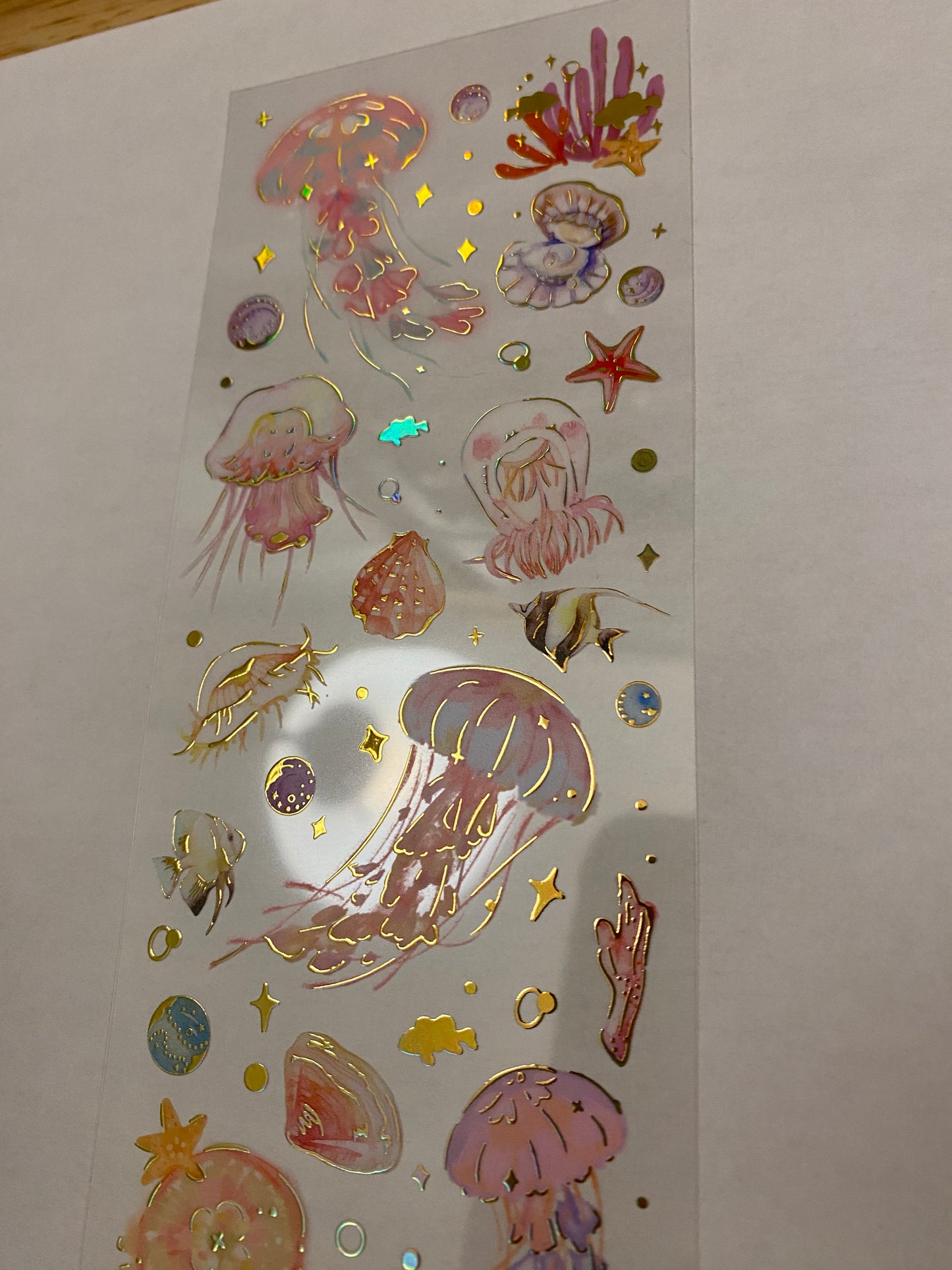 PET Foil Clear Tape with Pink Ocean Stuff