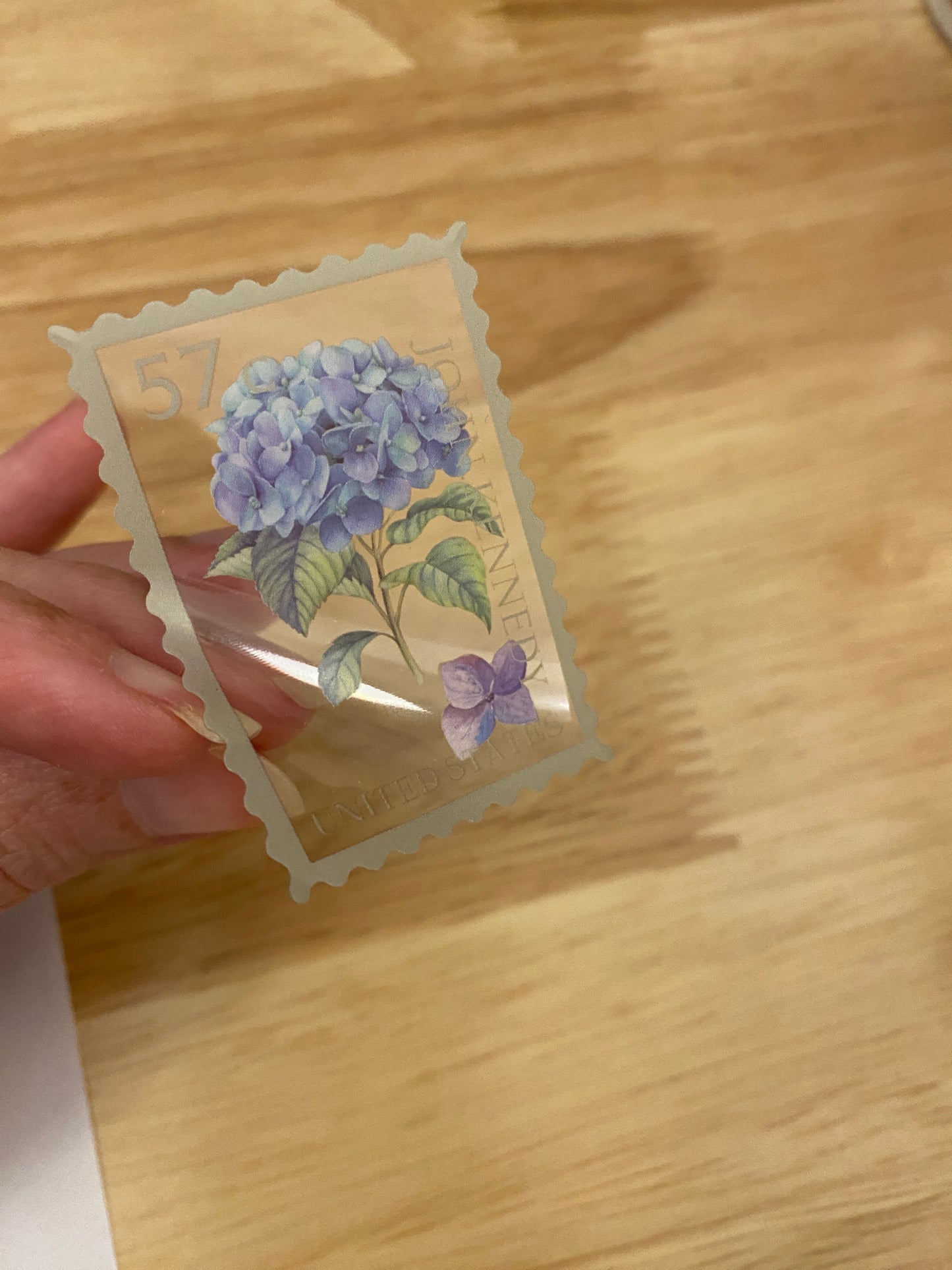 Clear Stamp Hydrangea Stickers PET 20 pieces,