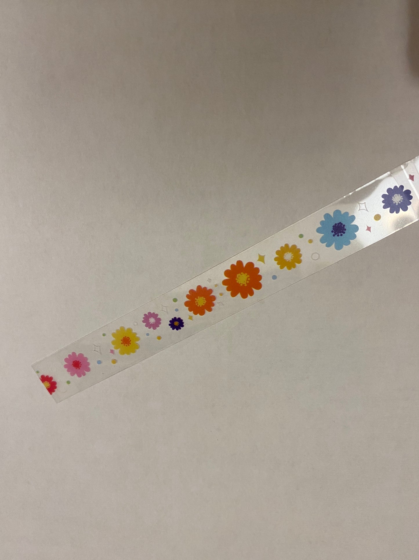 Multi Colored Daisy Washi Clear Tape