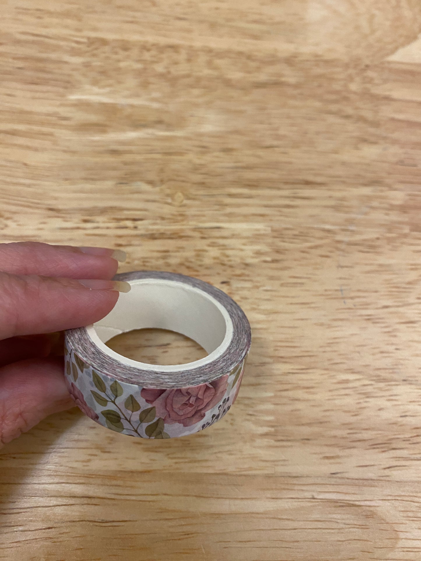 Big Roll of Big Pink Roses with leaves Washi Tape
