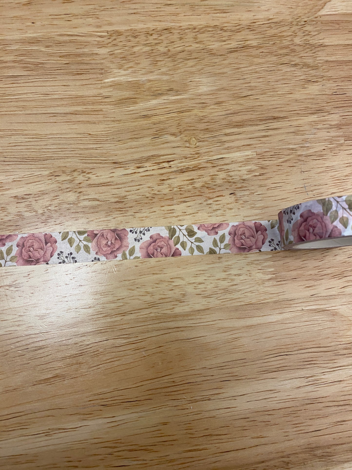 Big Roll of Big Pink Roses with leaves Washi Tape