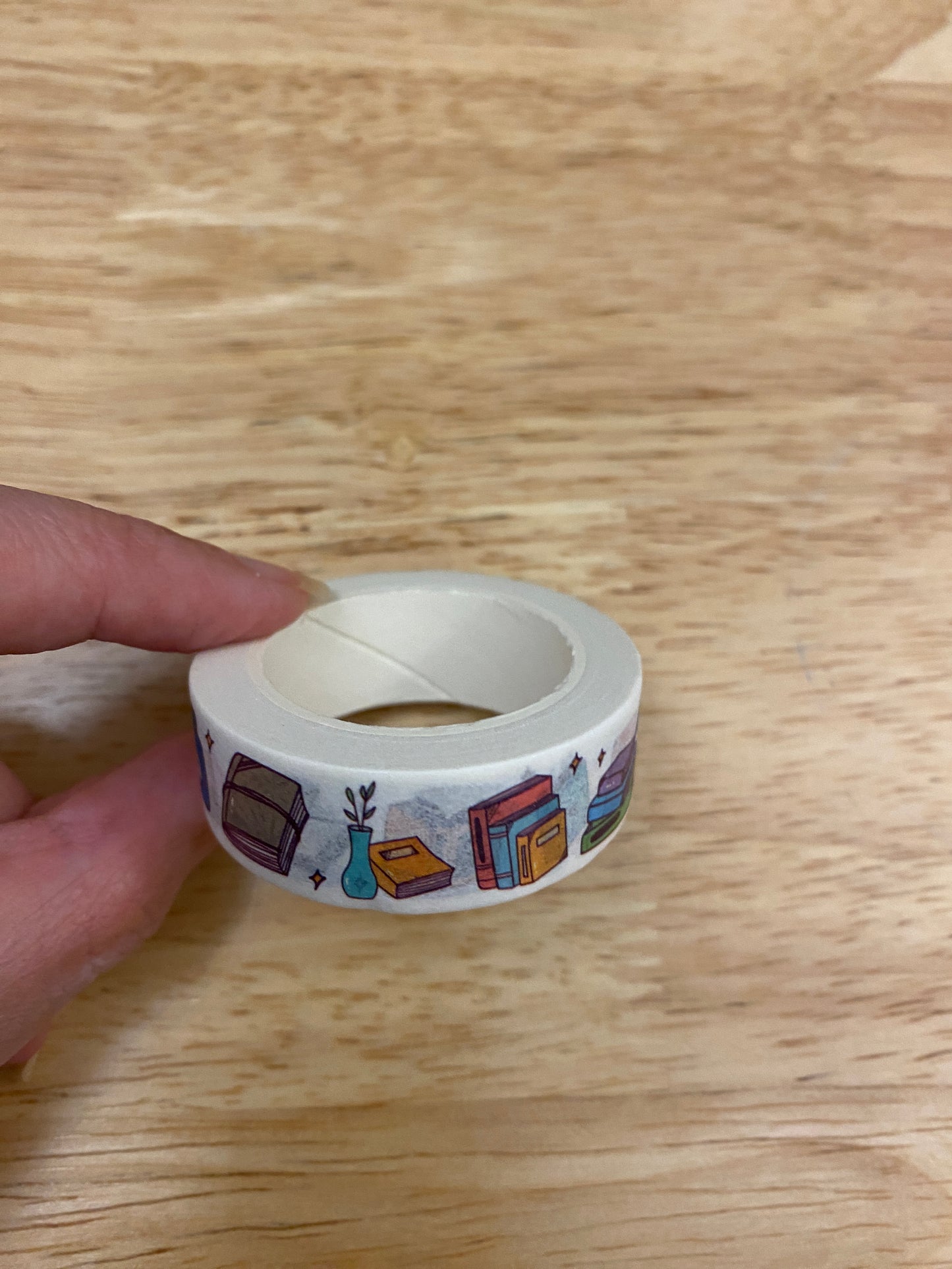 Big Roll of Books with Pen Washi Tape