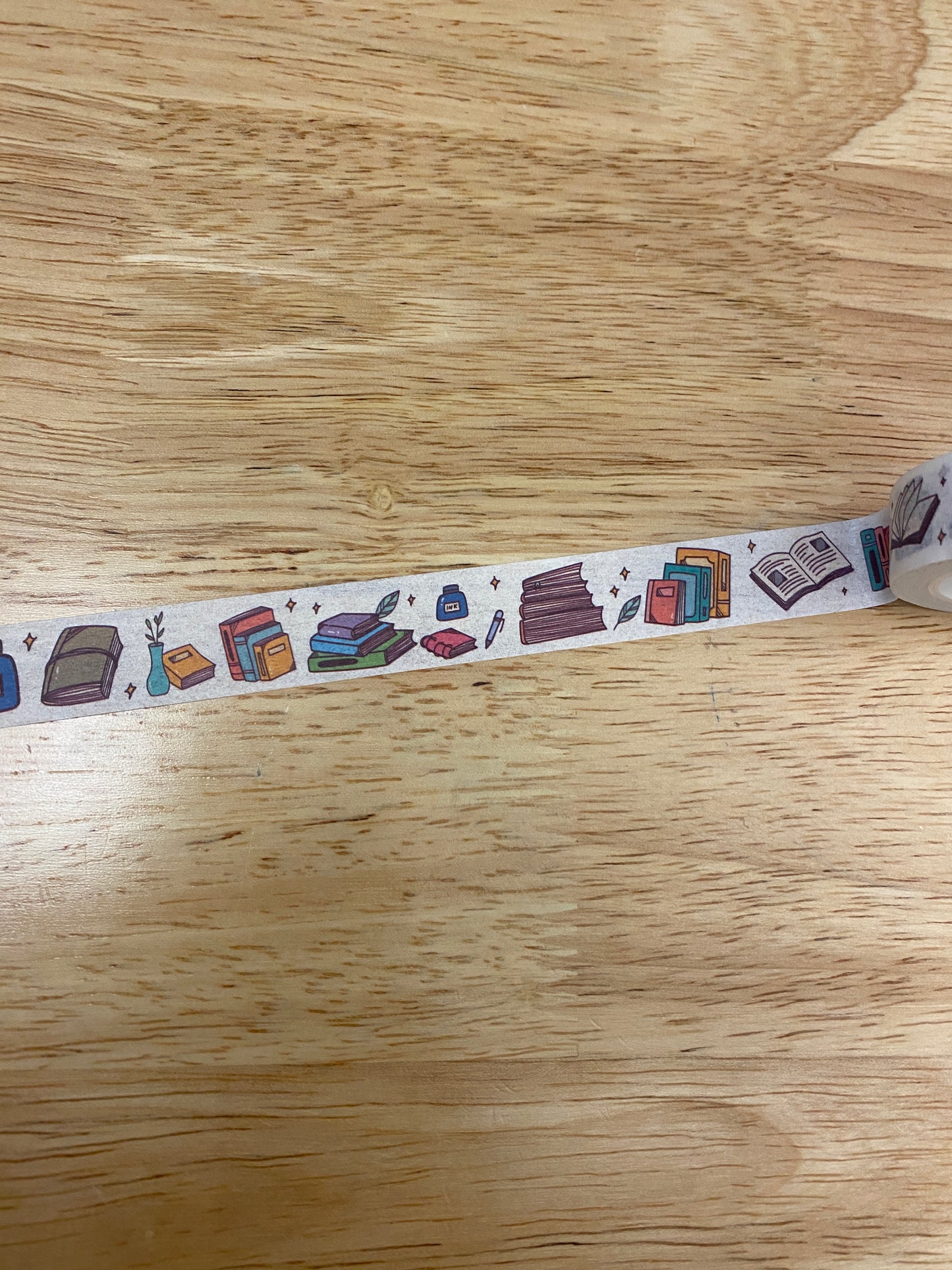 Big Roll of Books with Pen Washi Tape