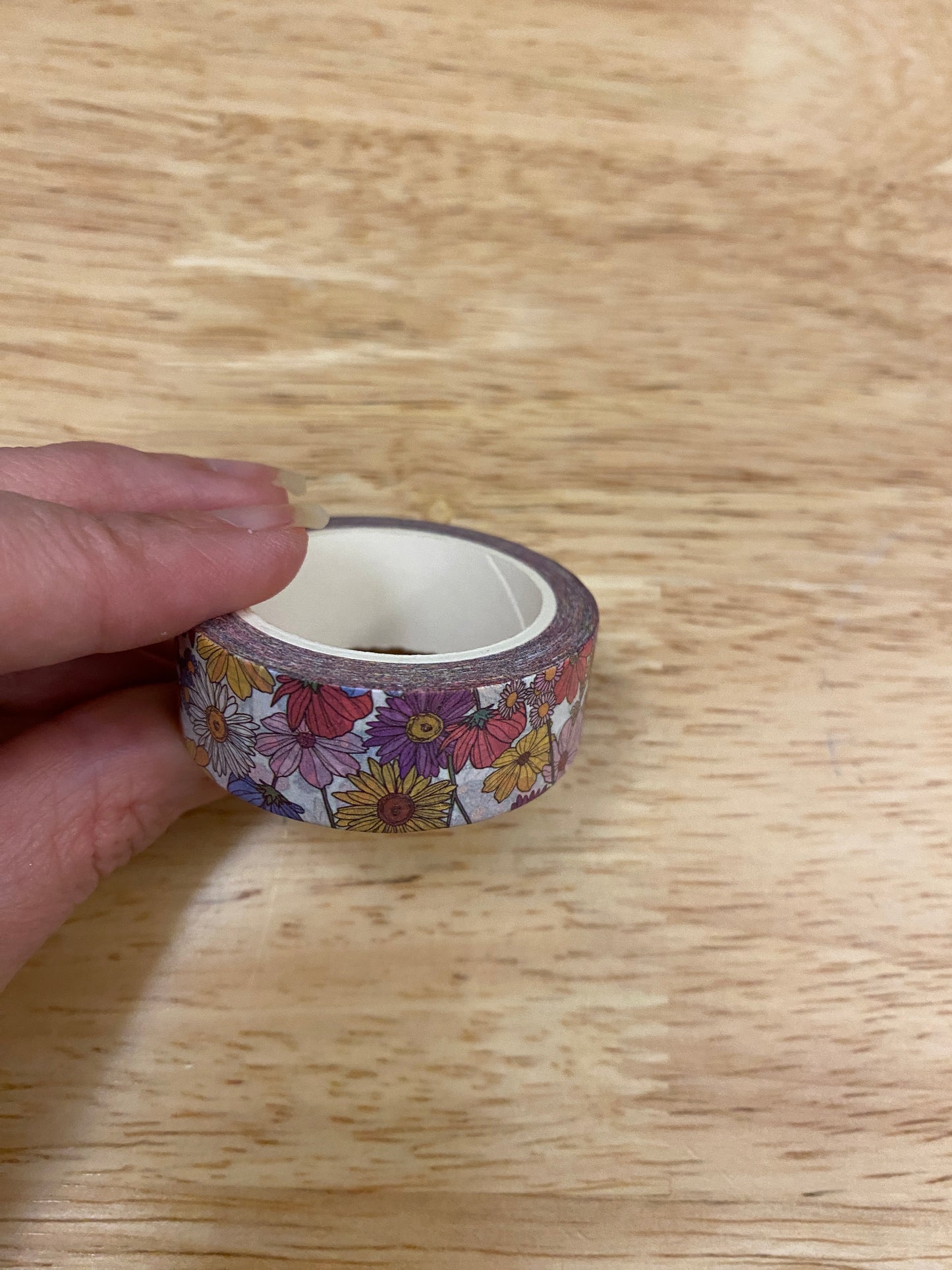 Big Roll of Colorful Flowers Washi Tape