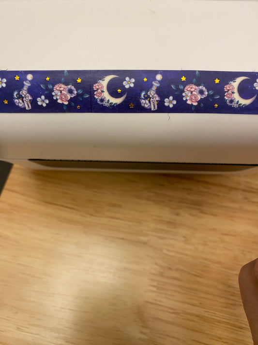 Big Roll of Potions and Floral Moon with Foil Washi Tape