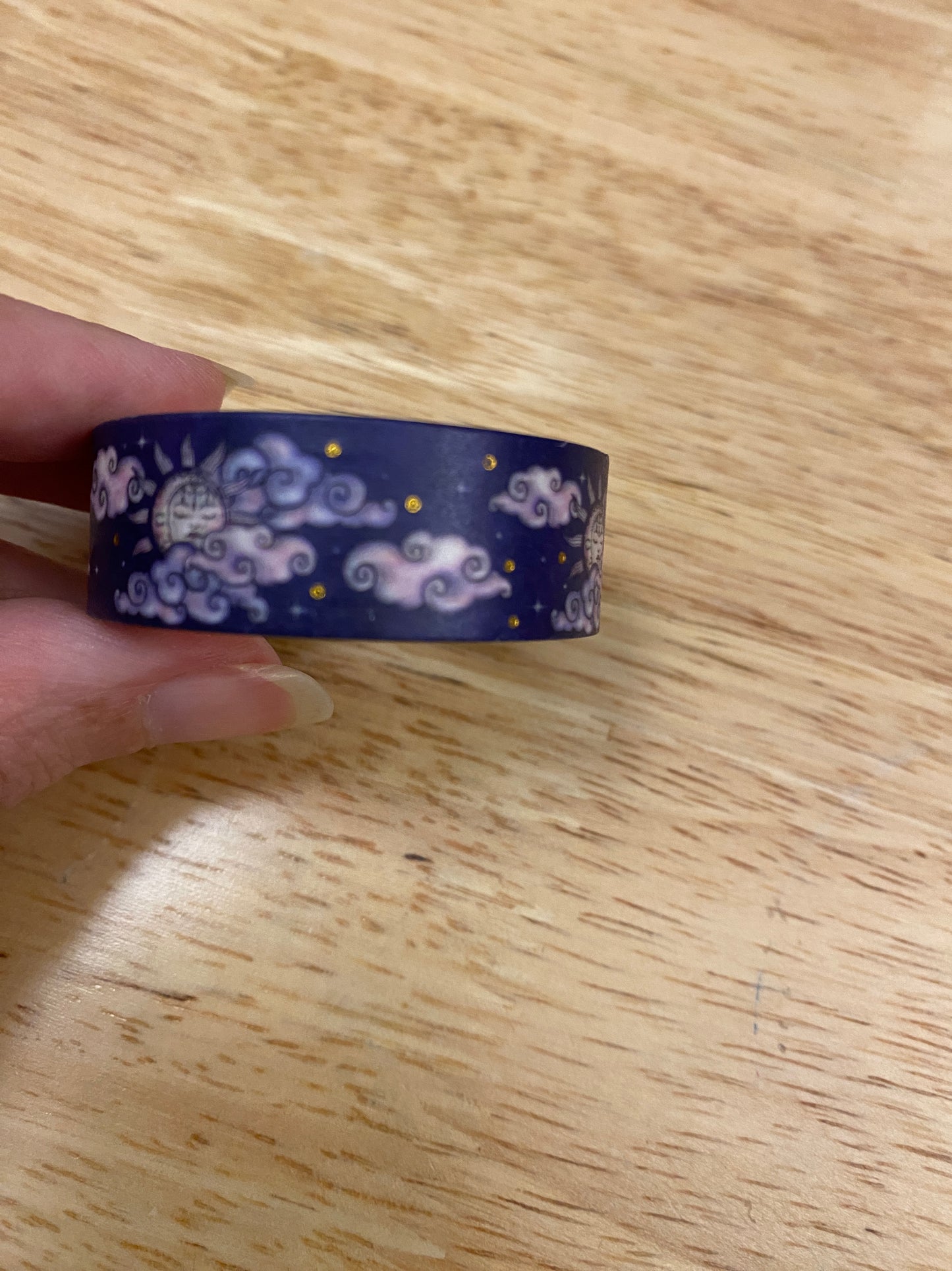 Big Roll of Floral Moon and Stars in the Cloud with Foil Washi Tape
