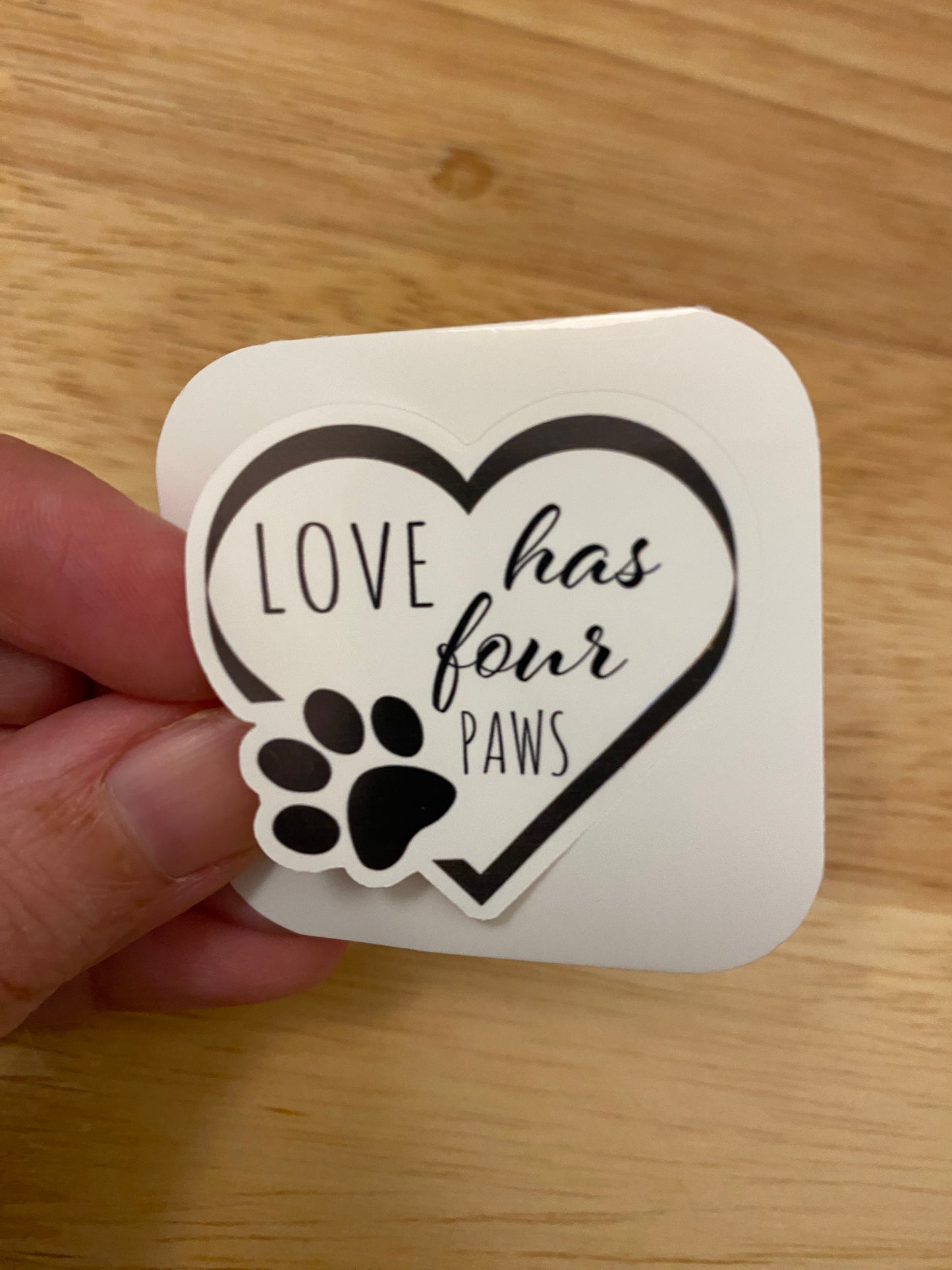 Heart Love has Four Paws Sticker