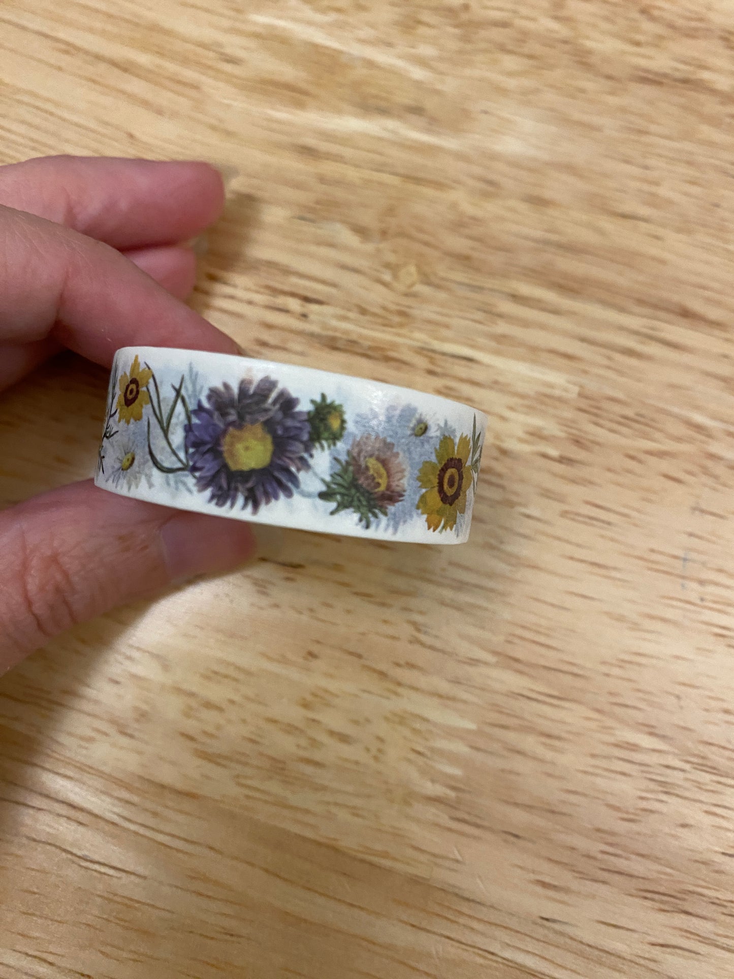 Big Roll of Wild Flowers Washi Tape, Flowers Washi Tape roll, Decorative Adhesive Masking Tapes, Floral Washi tape