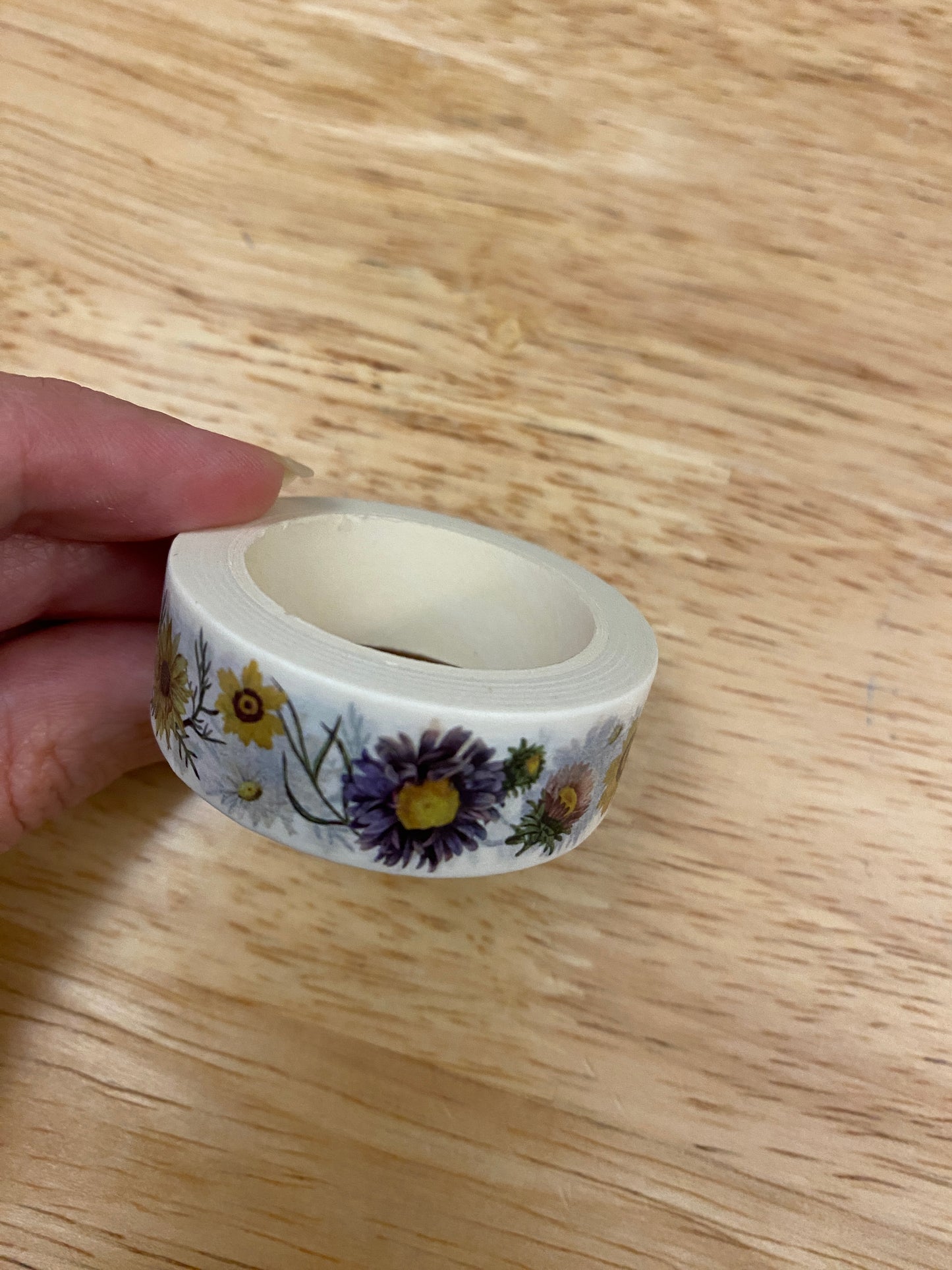 Big Roll of Wild Flowers Washi Tape, Flowers Washi Tape roll, Decorative Adhesive Masking Tapes, Floral Washi tape