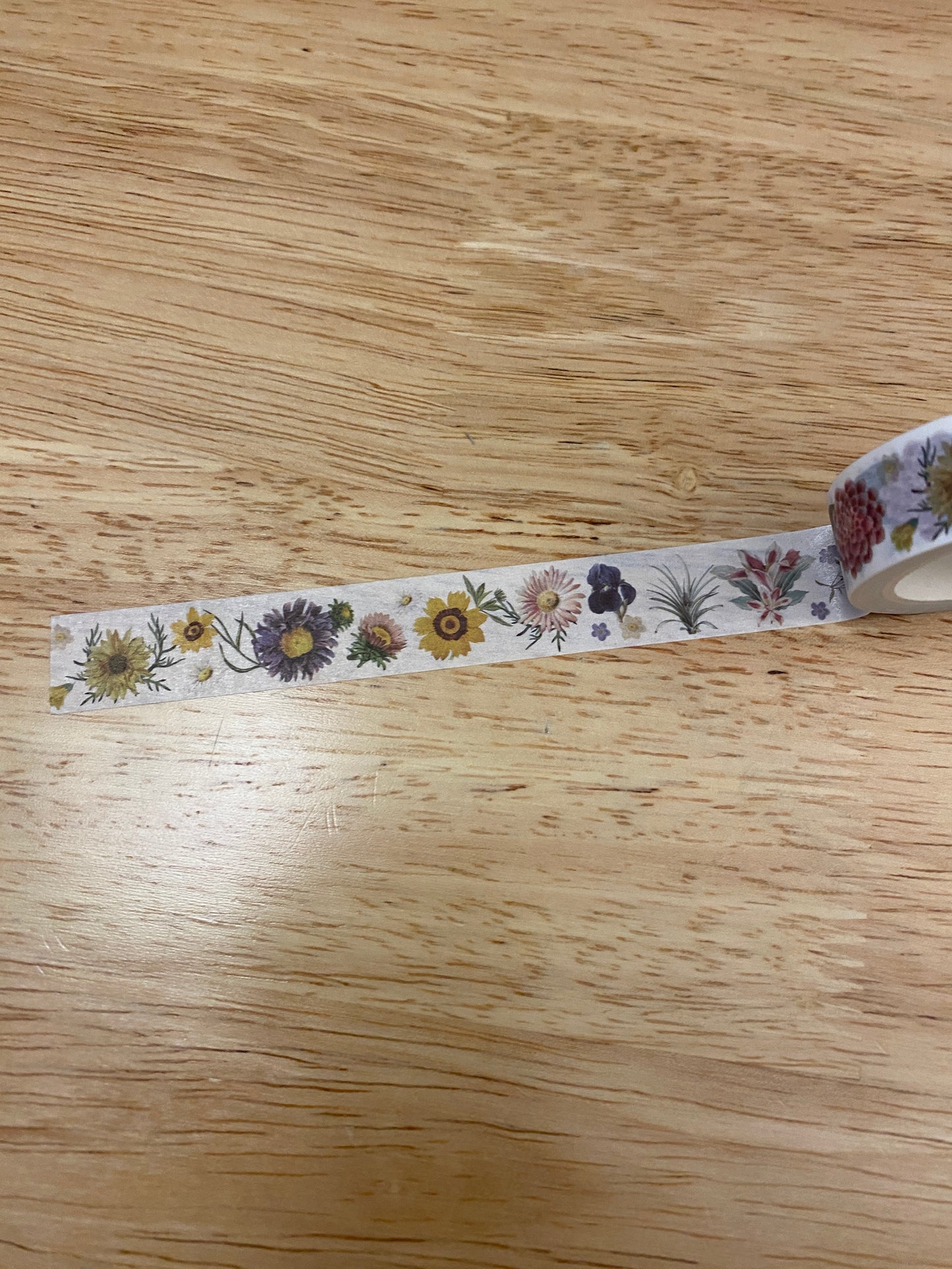 Big Roll of Wild Flowers Washi Tape, Flowers Washi Tape roll, Decorative Adhesive Masking Tapes, Floral Washi tape