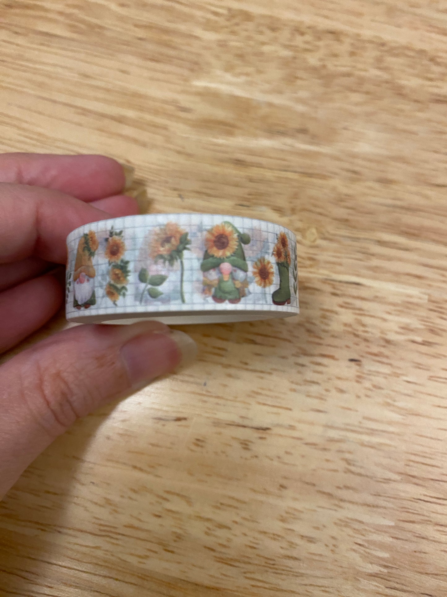 Gnomes with Sunflowers Washi Tapes, Gnome Washi Tape roll, Gnome woth Green Boots with Sunflowers Washi Tape Roll, Sunflowers and Gnomes