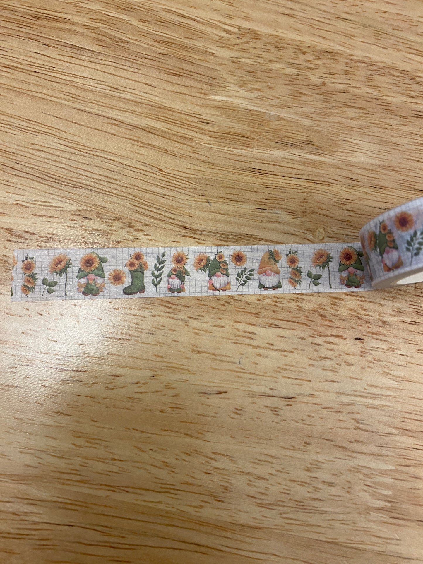 Gnomes with Sunflowers Washi Tapes, Gnome Washi Tape roll, Gnome woth Green Boots with Sunflowers Washi Tape Roll, Sunflowers and Gnomes