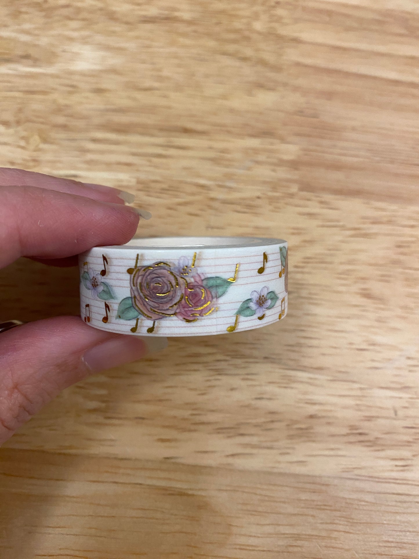 Gold Foil Musical Flowers Washi Tape